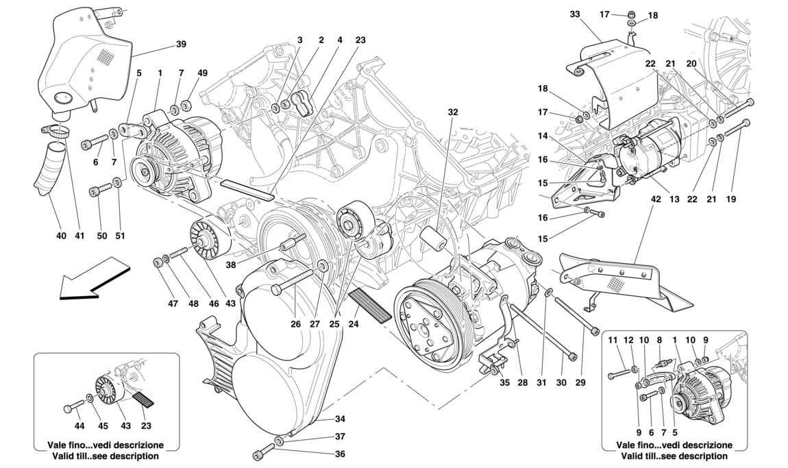 Schematic: Alternator, Starter Motor And Ac Compressor