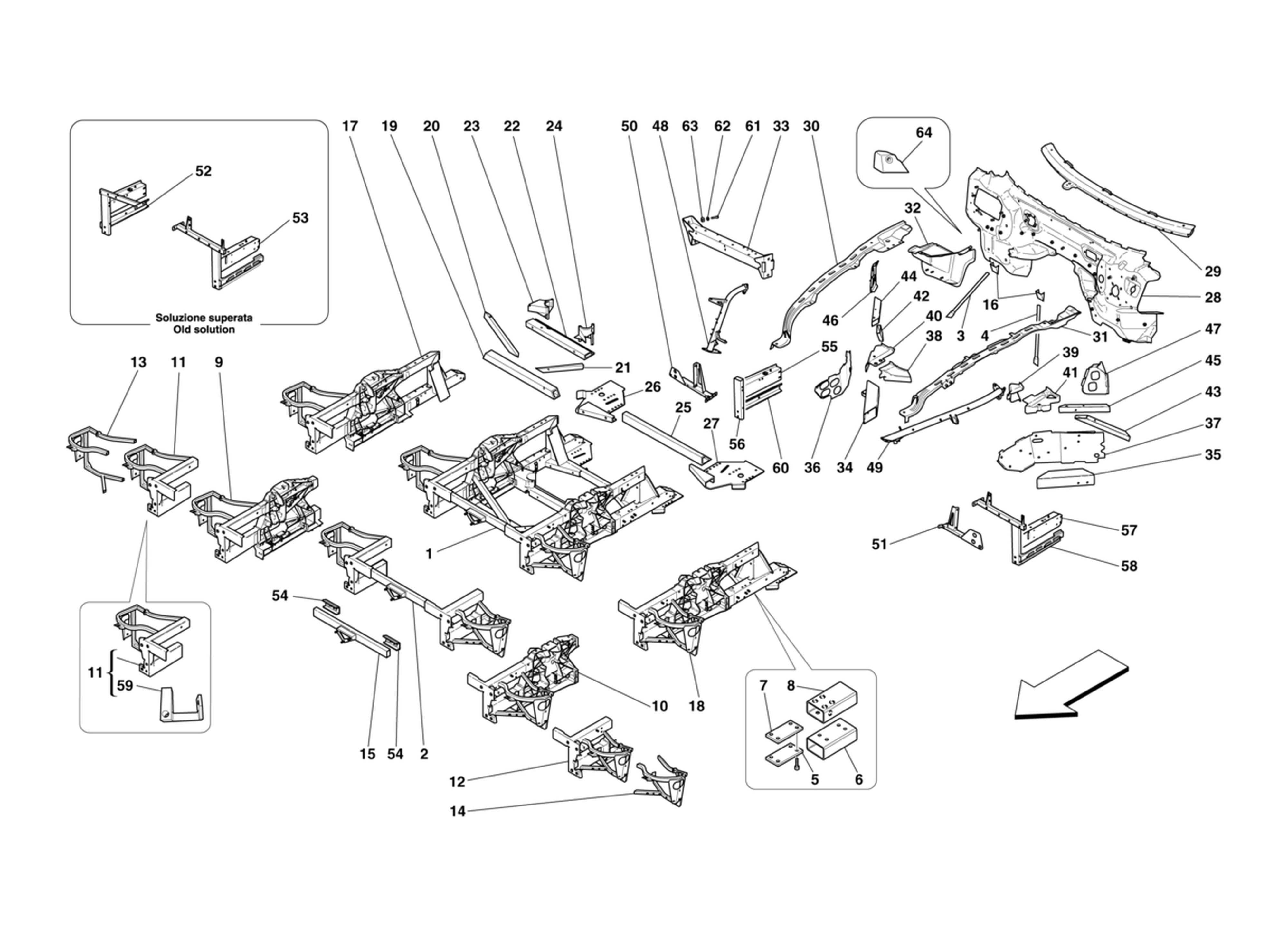 Schematic: Structures And Elements Front Of Vehicle