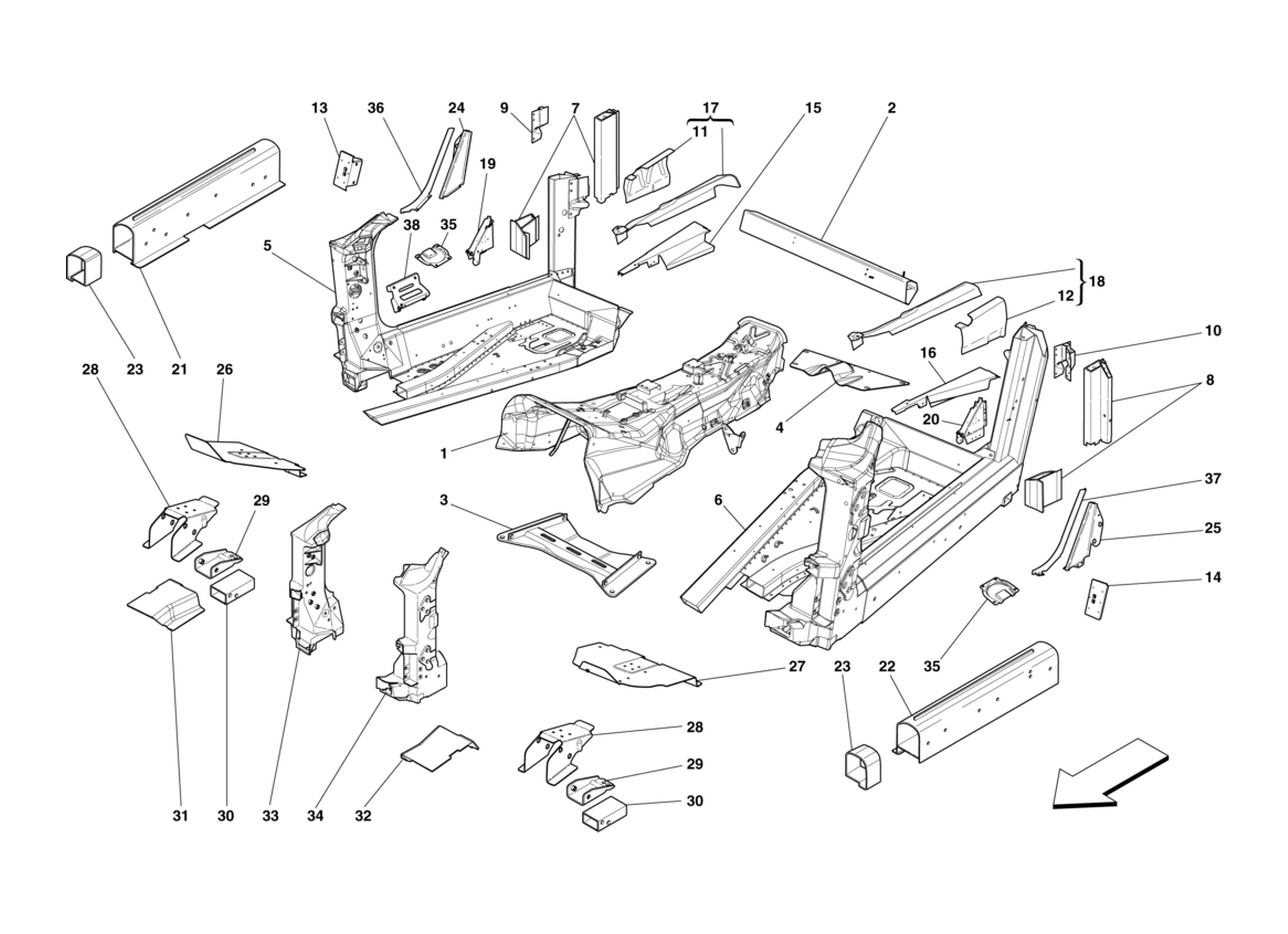 Schematic: Structures And Elements Centre Of Vehicle