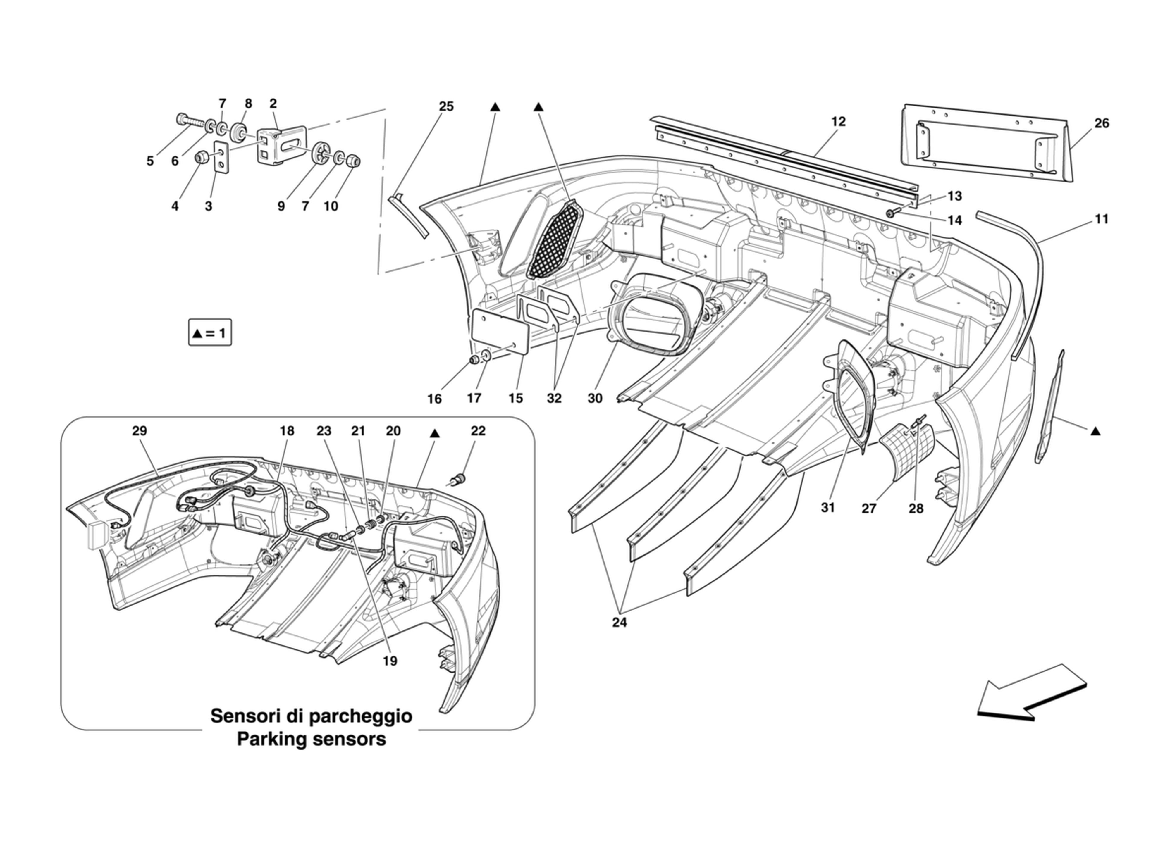 Schematic: Rear Bumper