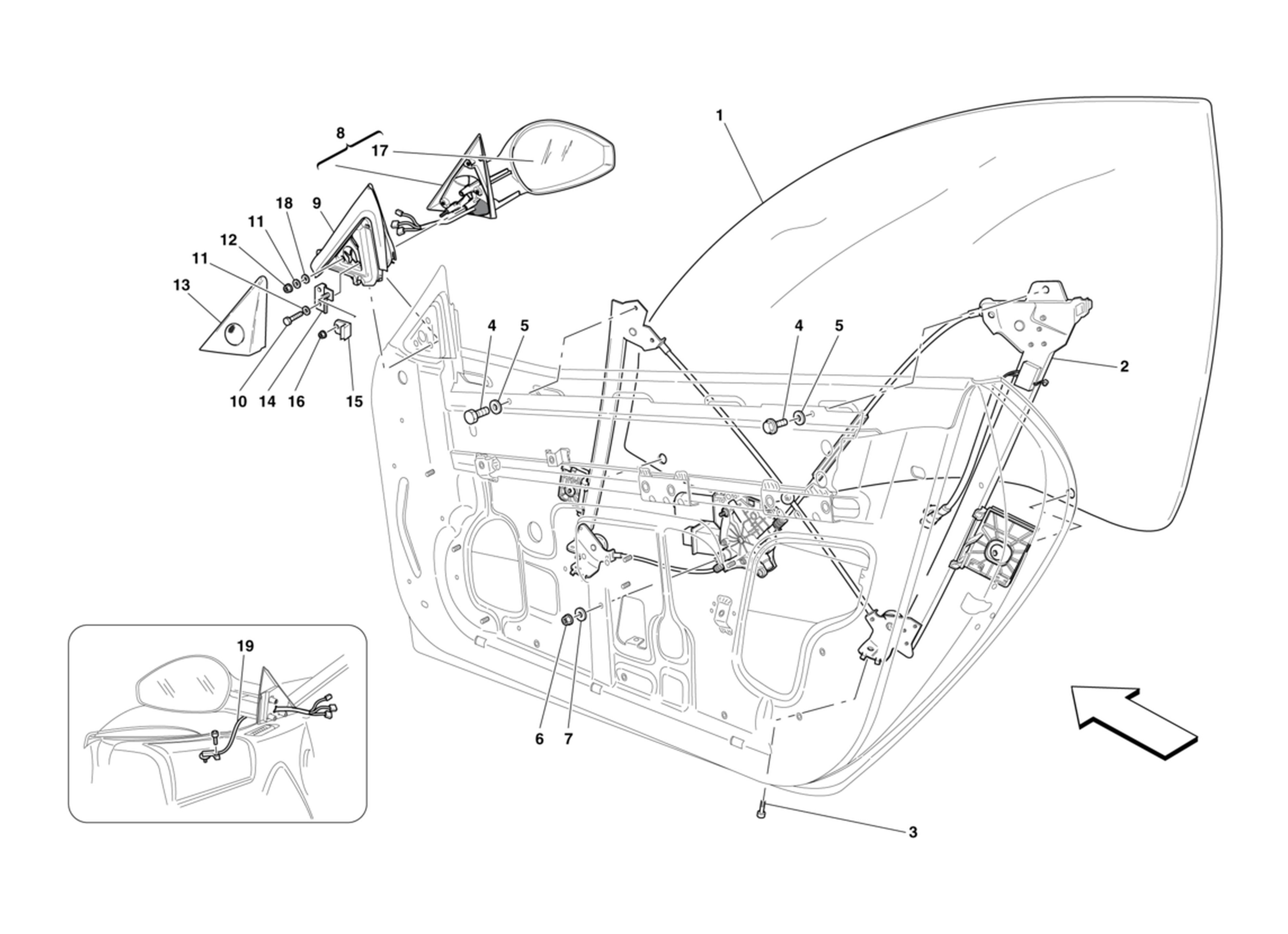 Schematic: Doors Power Windows And Rear View Mirror