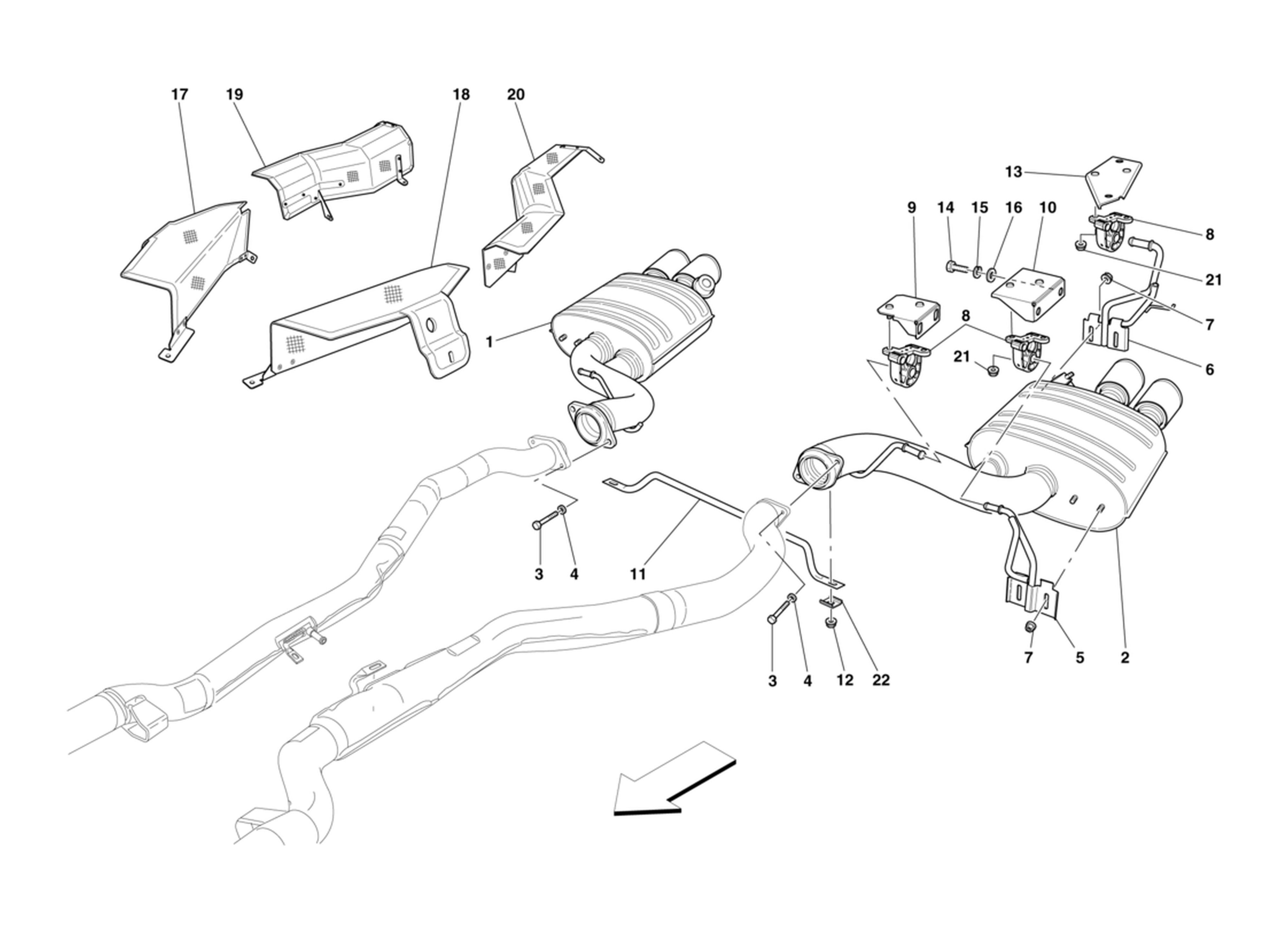 Schematic: Rear Exhaust System