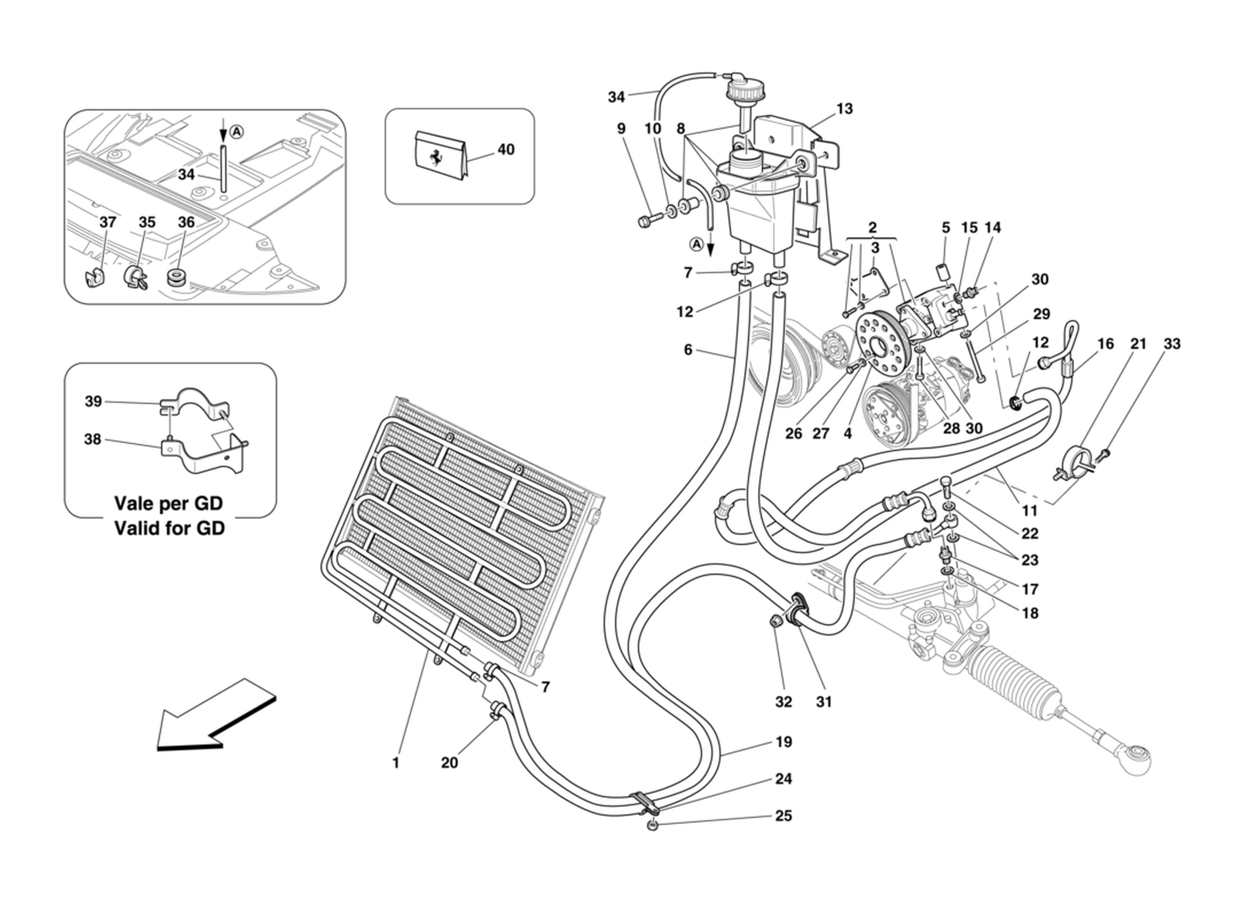 Schematic: Hydraulic Fluid Reservoir Pump And Coil For Power Steering