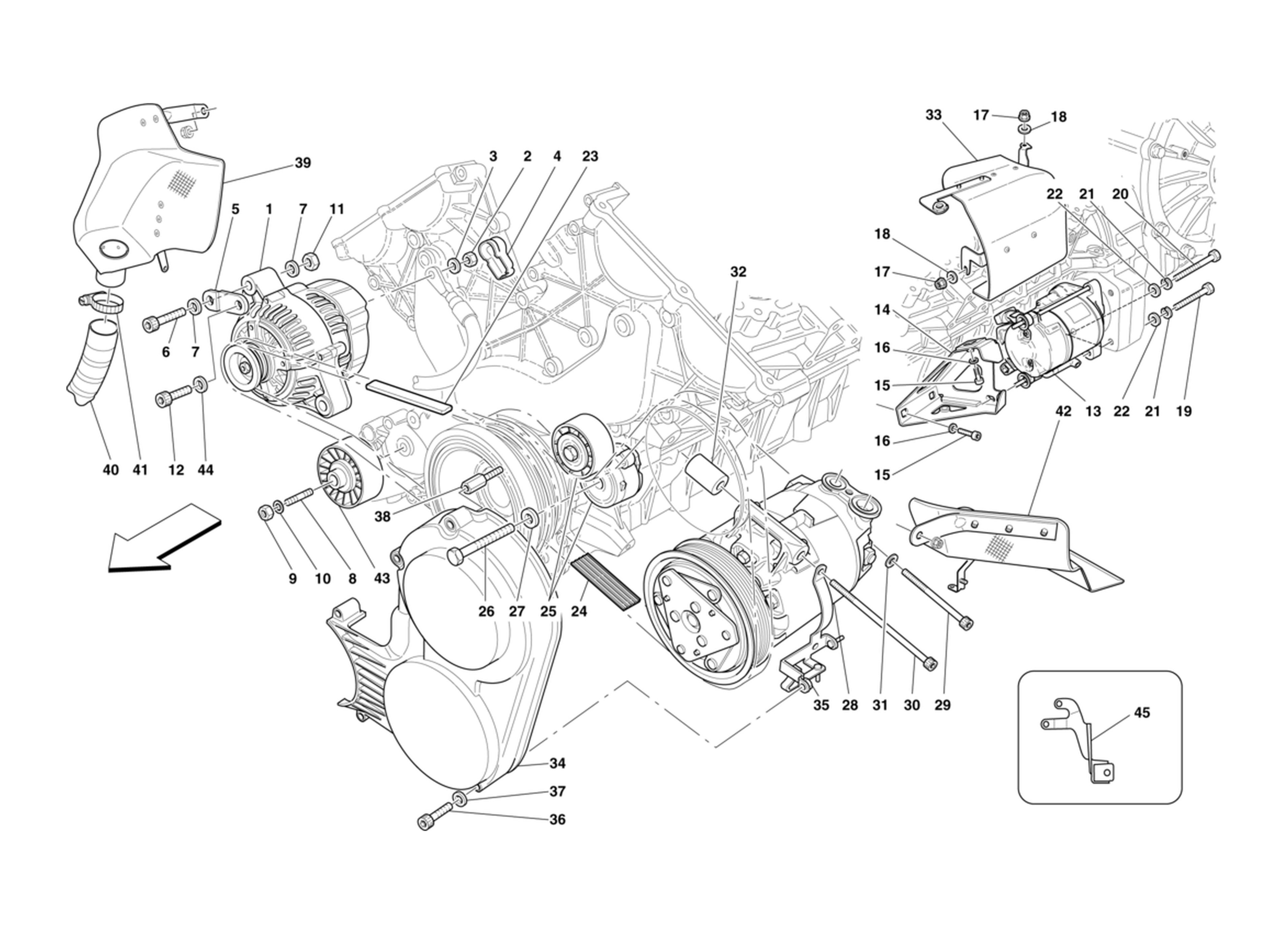 Schematic: Alternator Starter Motor And Ac Compressor
