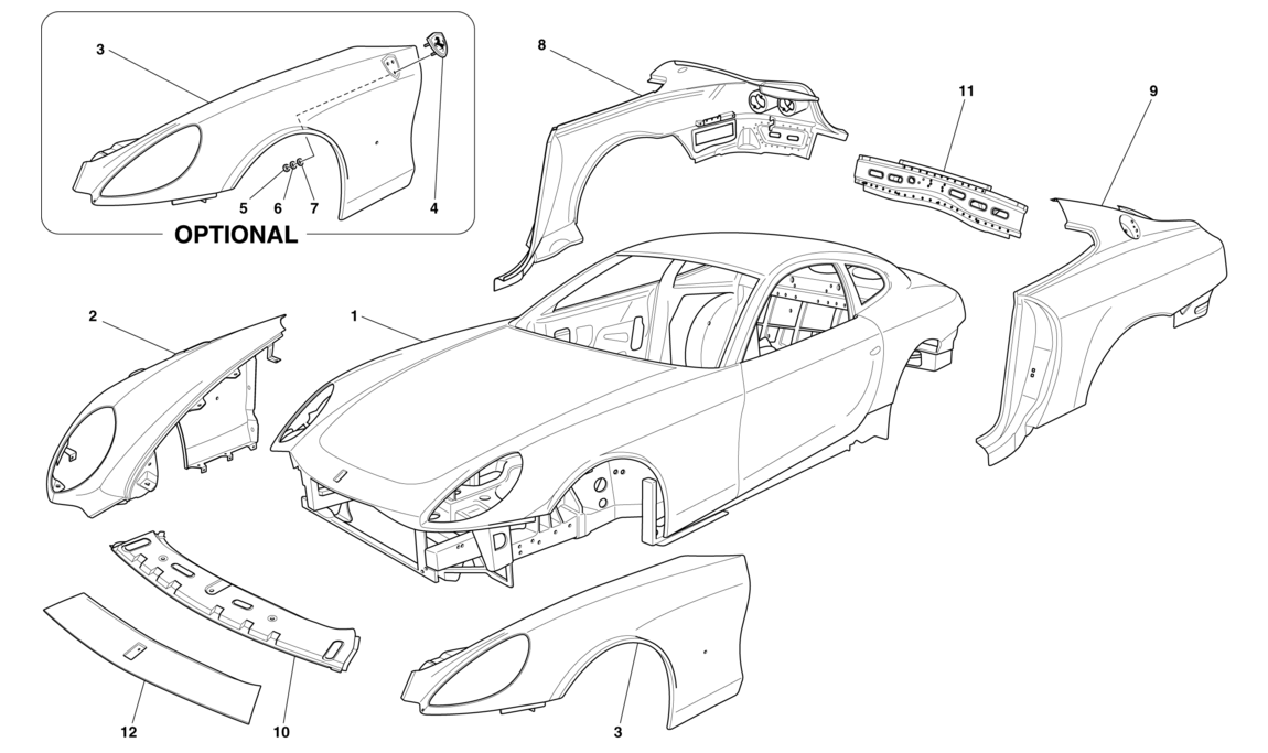 Schematic: Bodyshell - External Trims