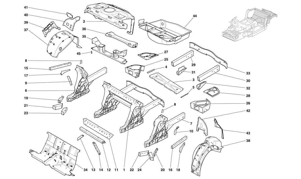 Schematic: Rear Structures And Components