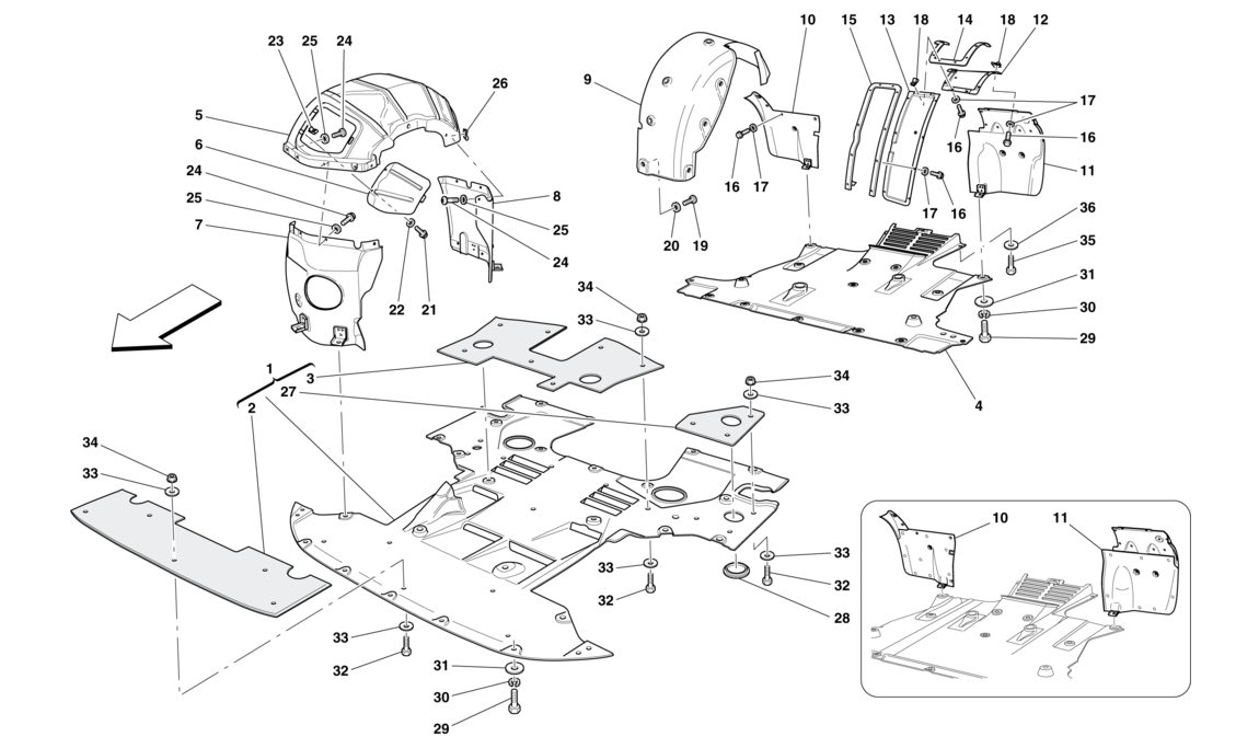 Schematic: Flat Floor Pan And Wheelhouses