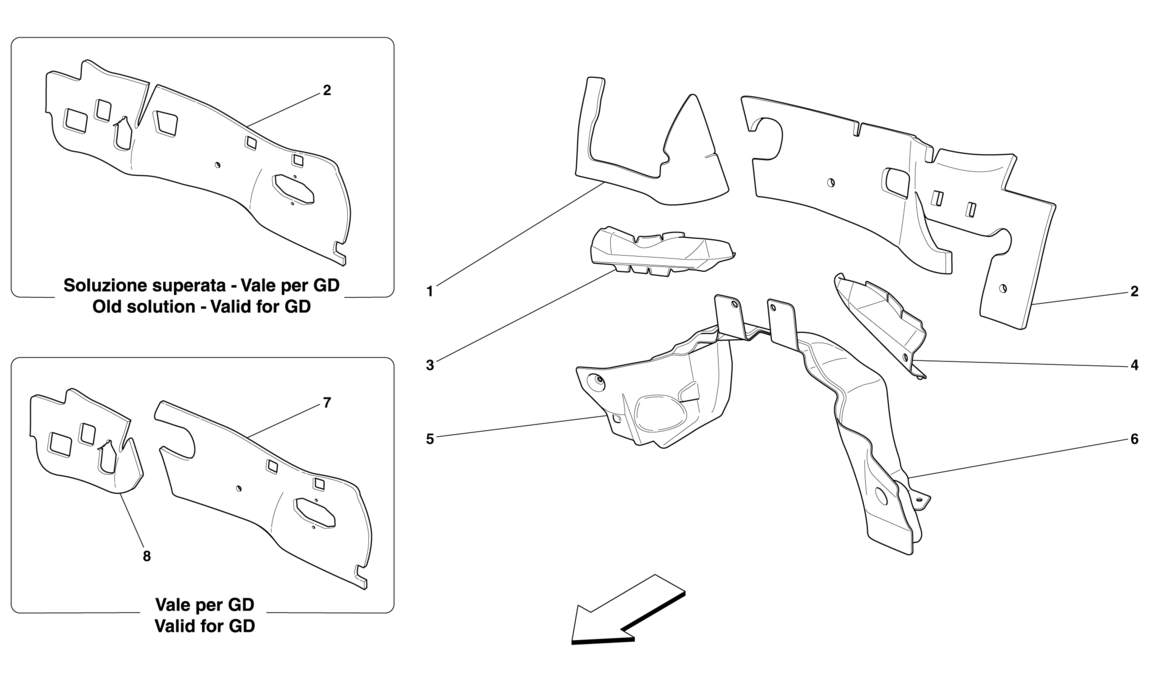 Schematic: Engine Compartment Fire-Proof Insulations