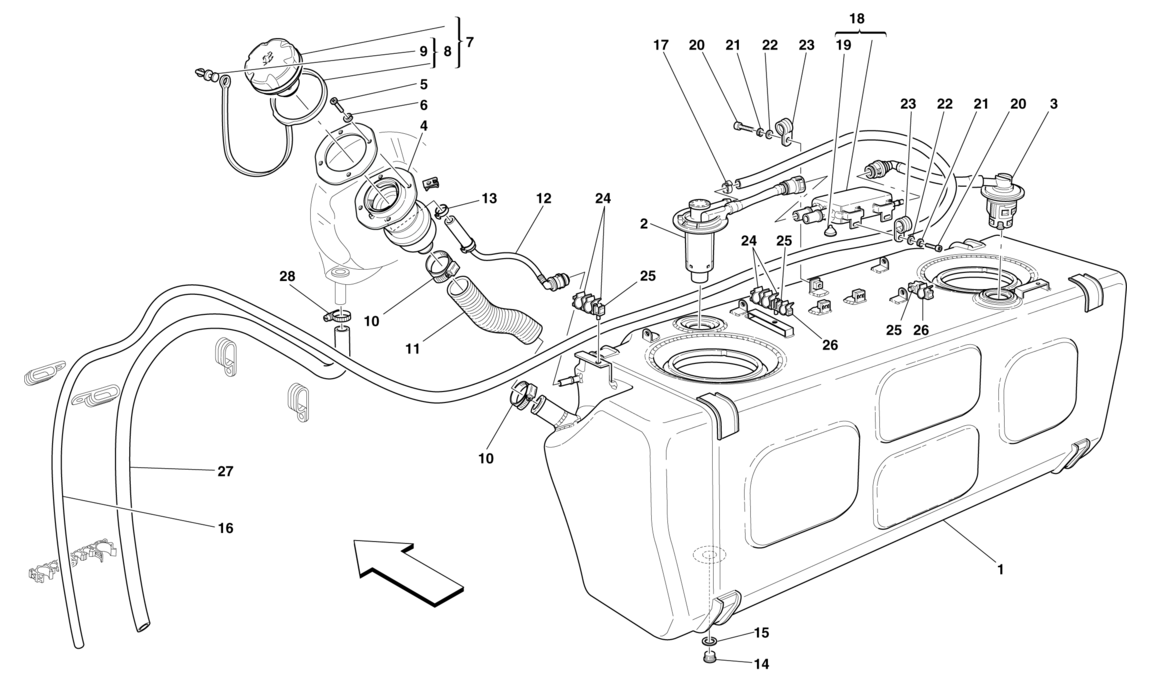 Schematic: Fuel Neck And Pipes