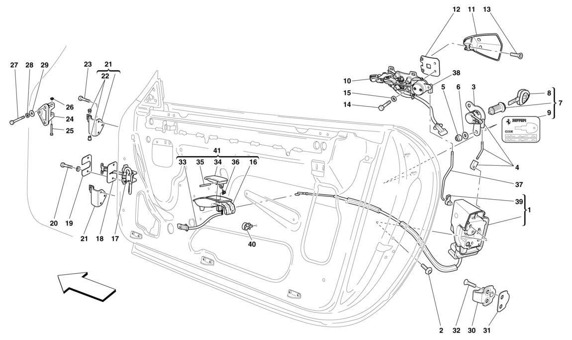 Schematic: Doors - Opening Mechanism And Hinges