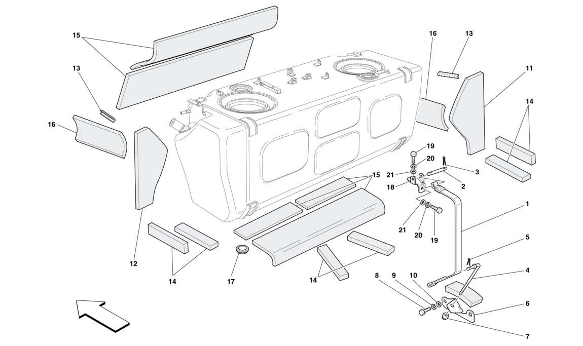 Schematic: Fuel Tank - Insulation And Protection