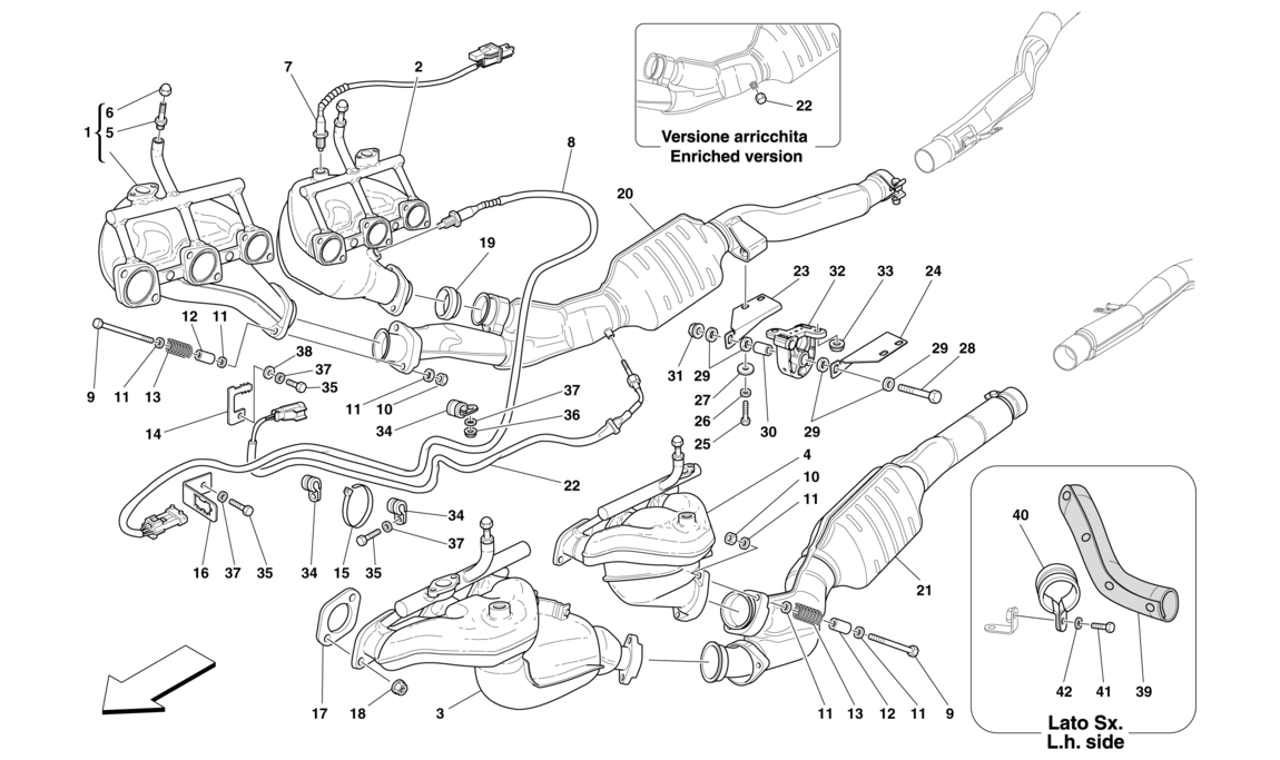 Schematic: Front Exhaust System