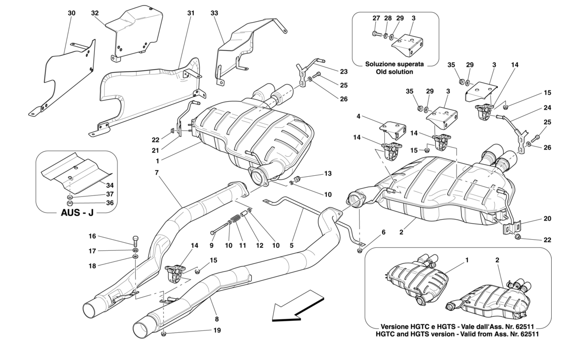 Schematic: Rear Exhaust System