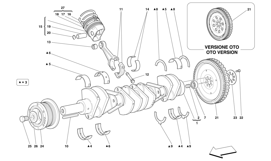 Schematic: Crankshaft - Connecting Rods And Pistons