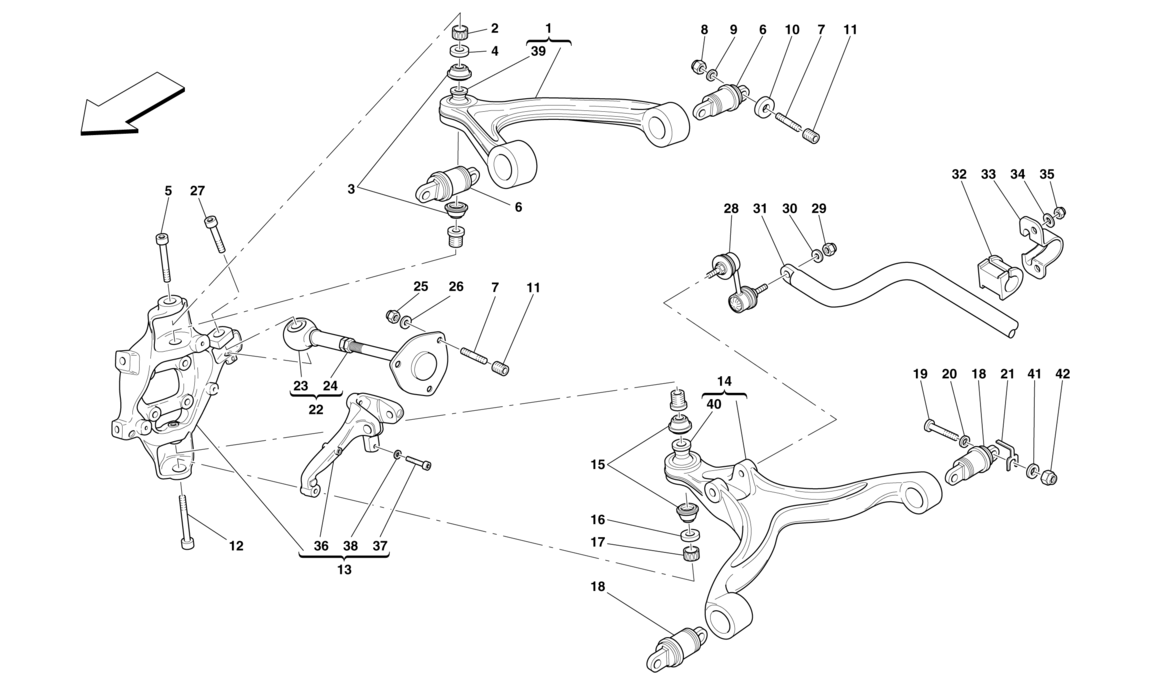 Schematic: Rear Suspension - Wishbones And Stabilizer Bar