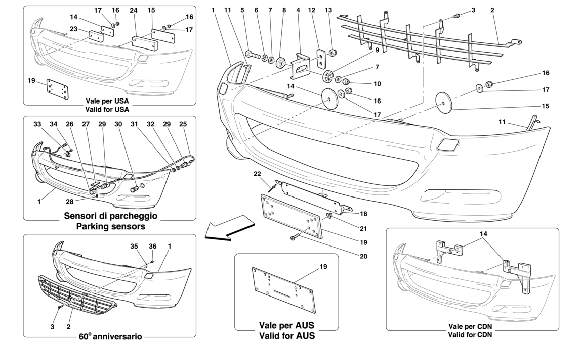 Schematic: Front Bumper