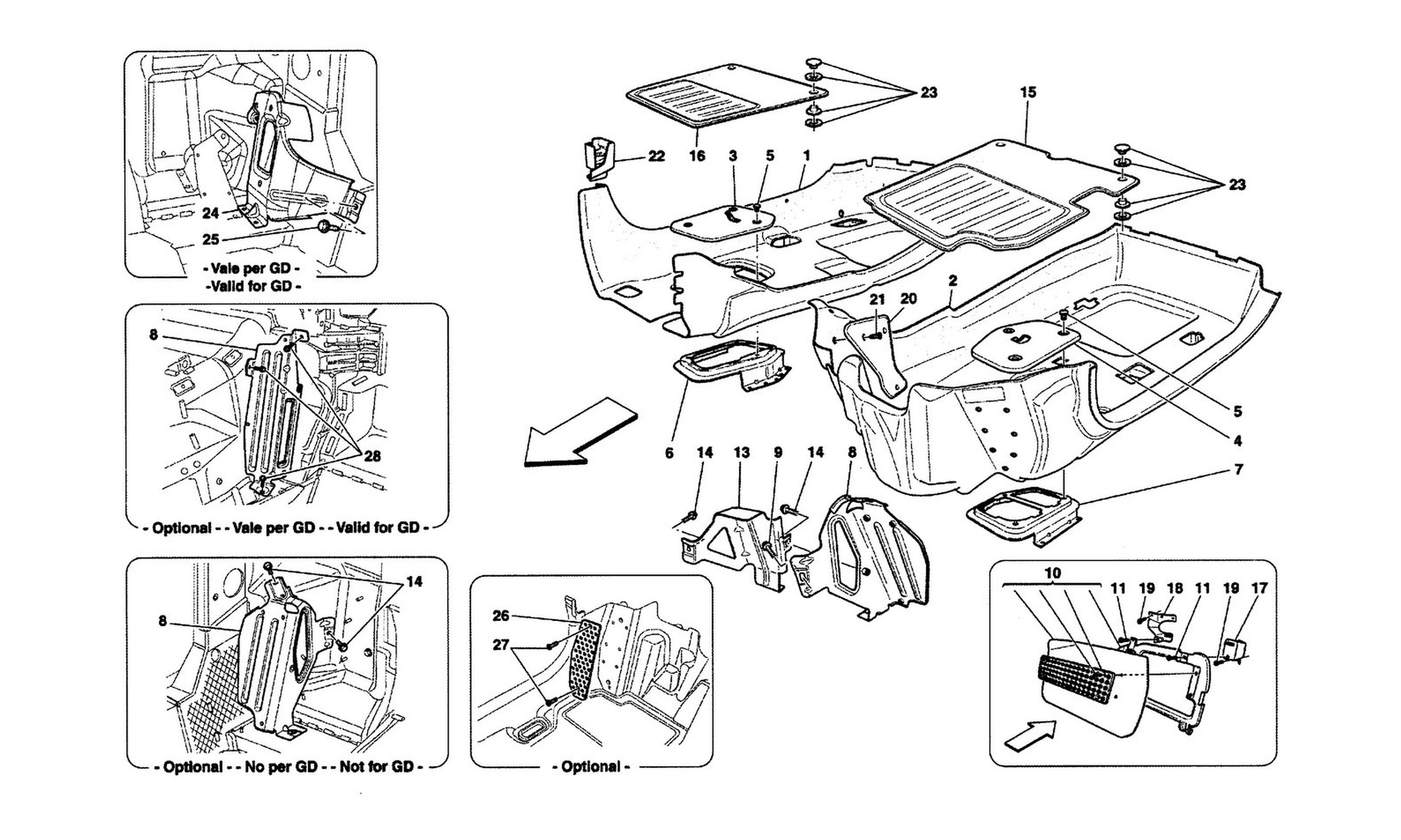 Schematic: Passengers Compartment Carpets