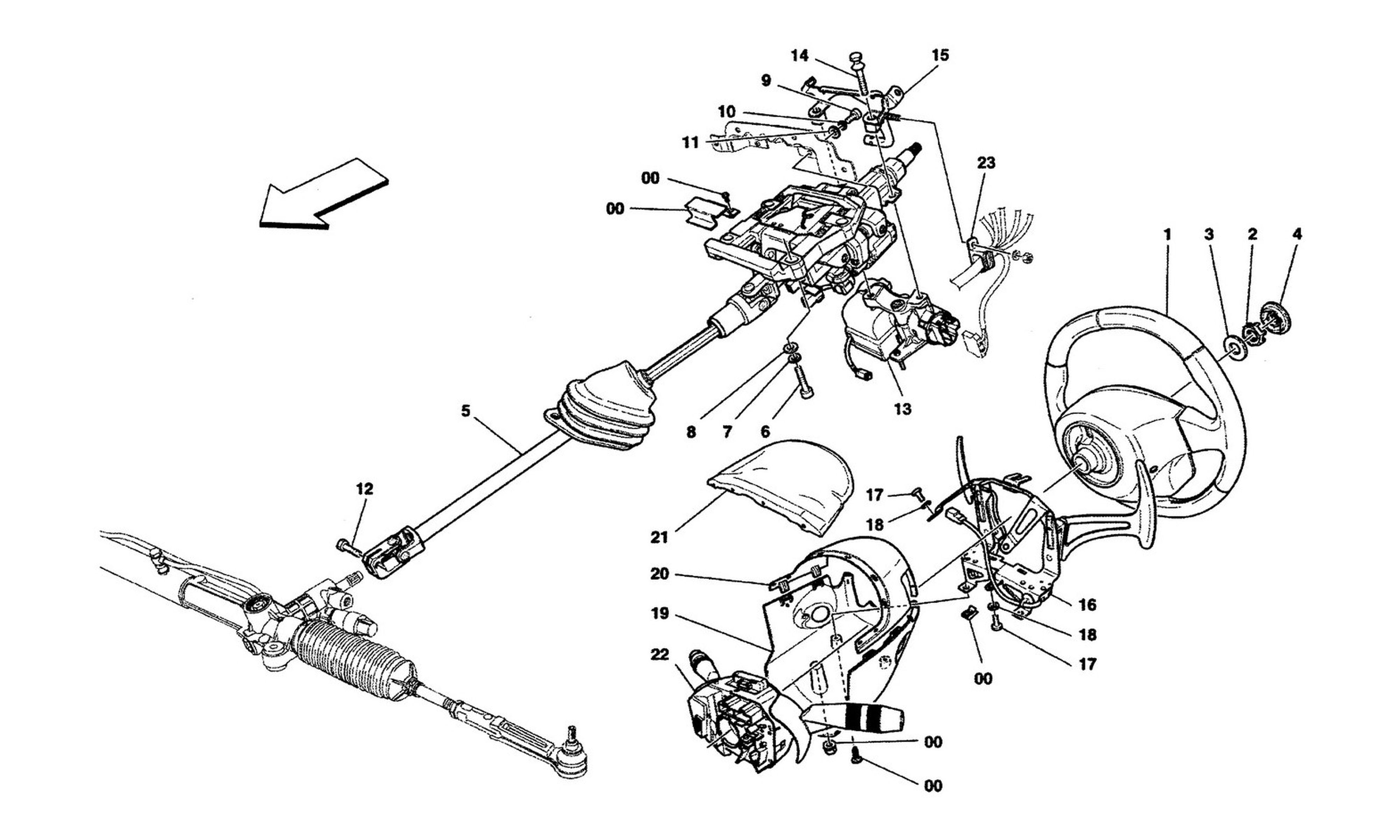 Schematic: Steering Column And Steering Wheel Unit