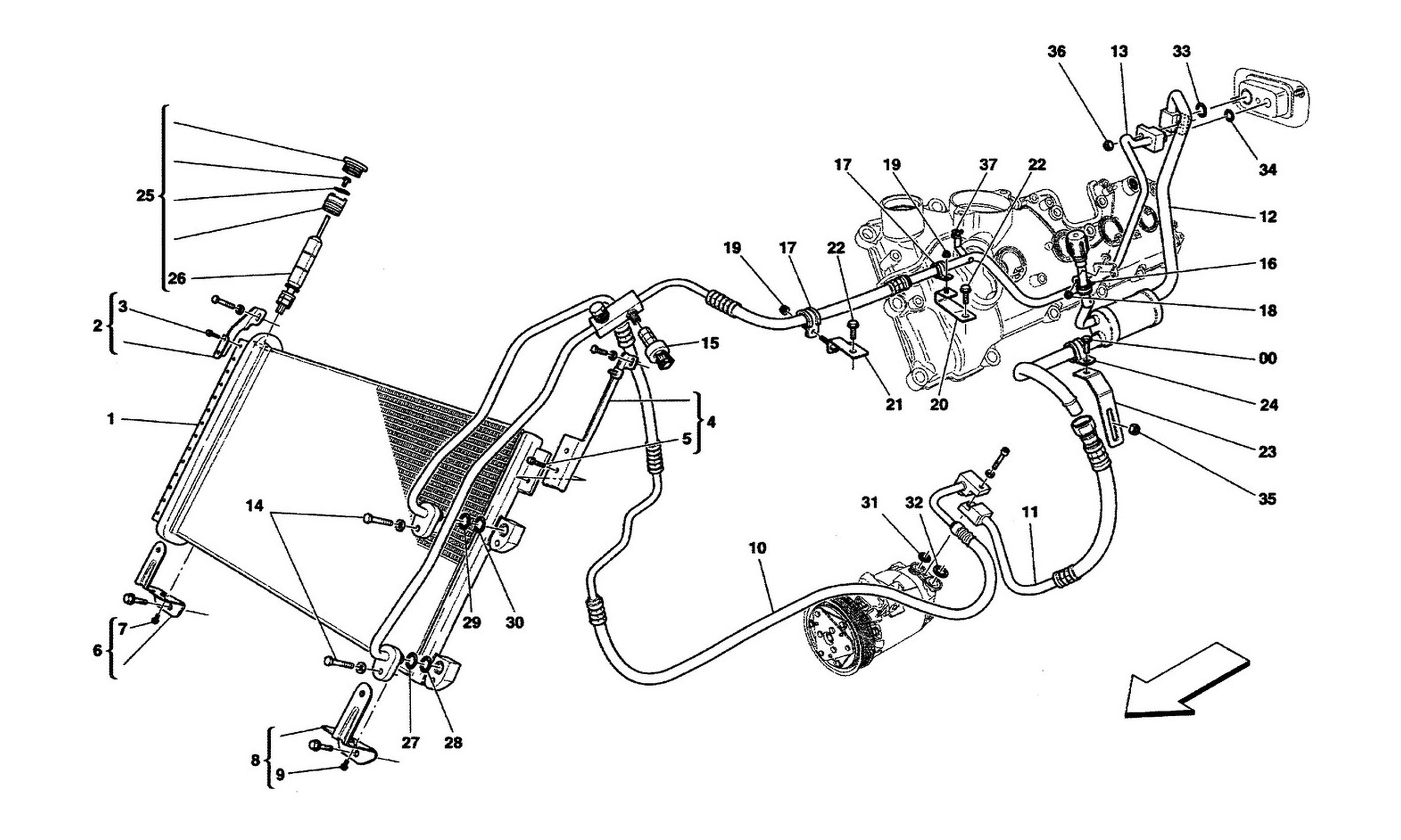 Schematic: A/C Unit: Engine Compartment Devices