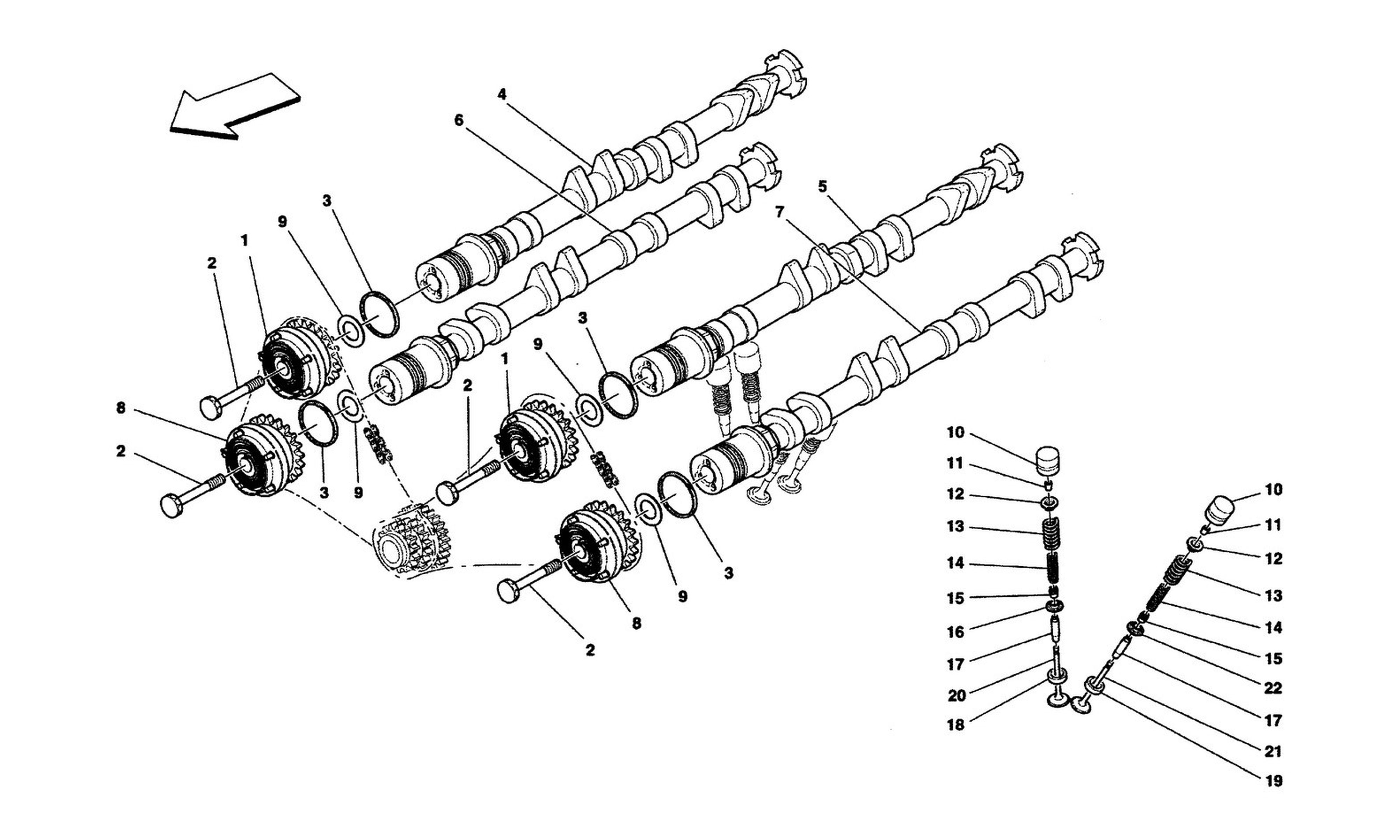 Schematic: Timing-Shafts And Valves