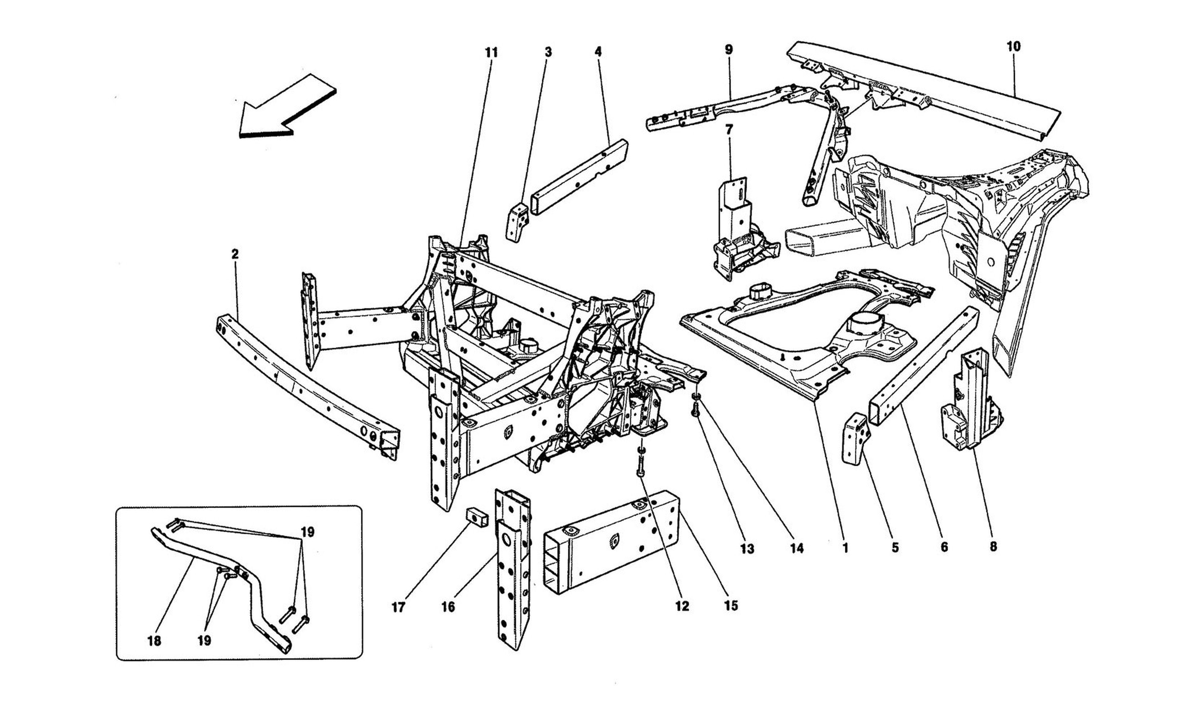 Schematic: Front Structural Frames And Sheet Panels