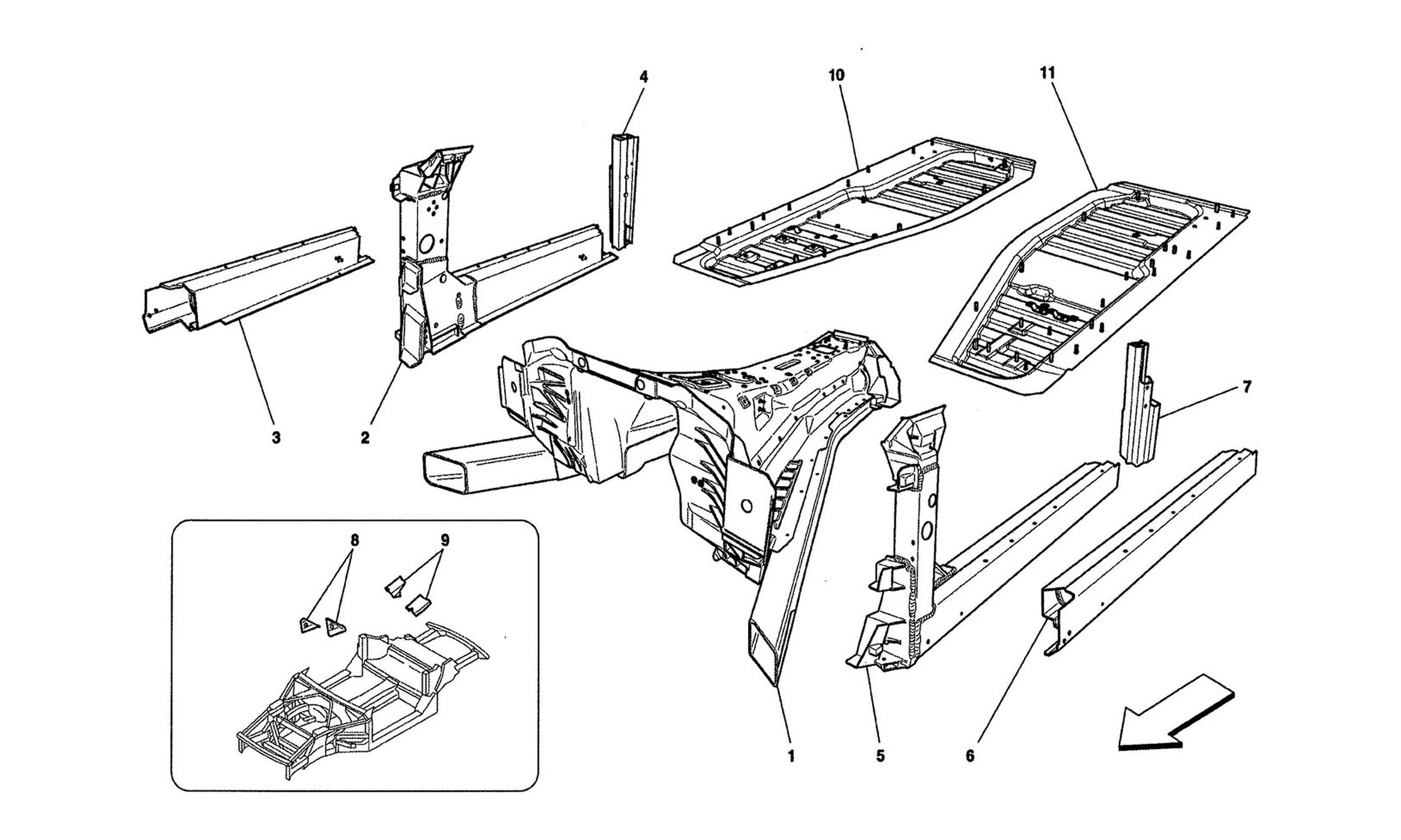 Schematic: Central Structural Frames And Sheet Panels