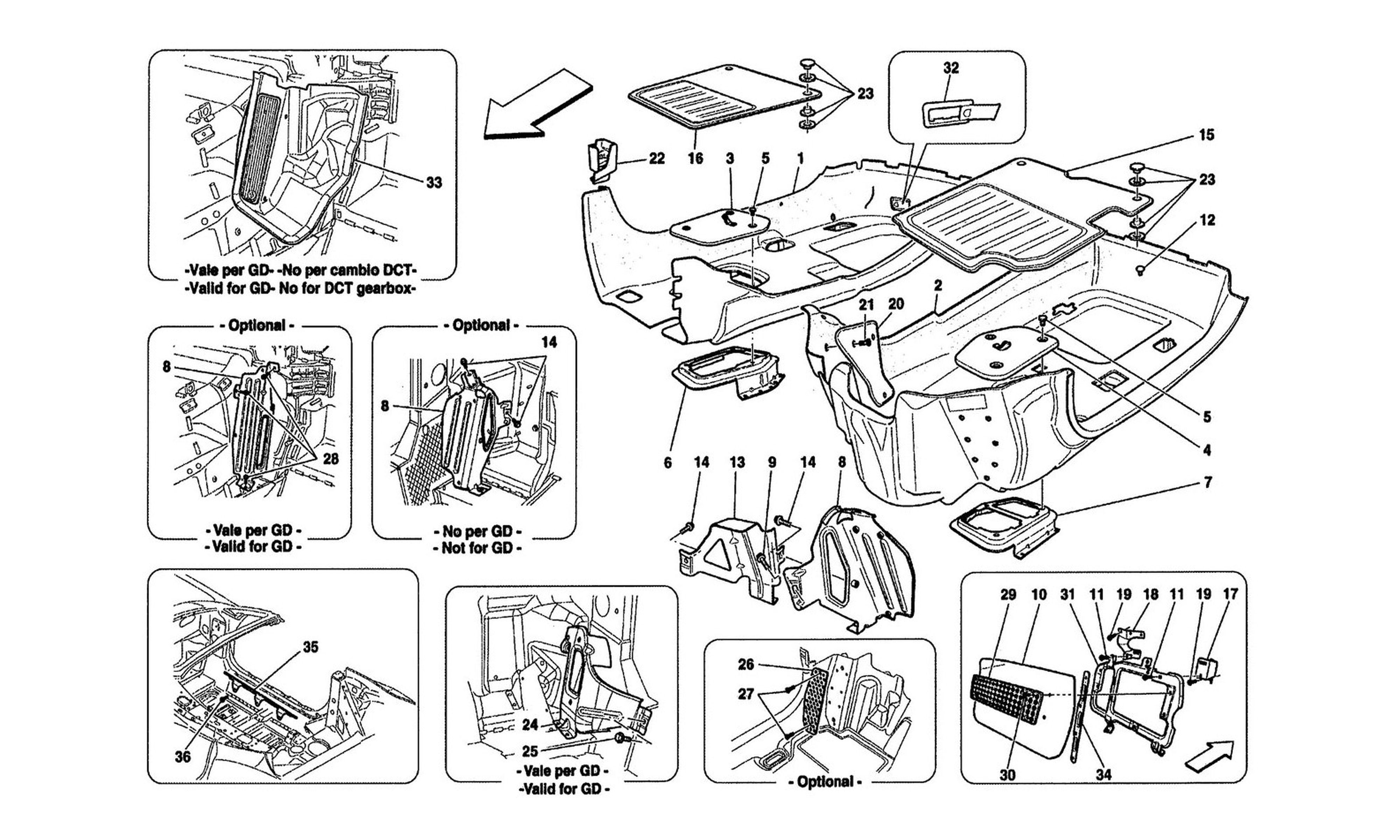 Schematic: Passengers Compartment Carpets