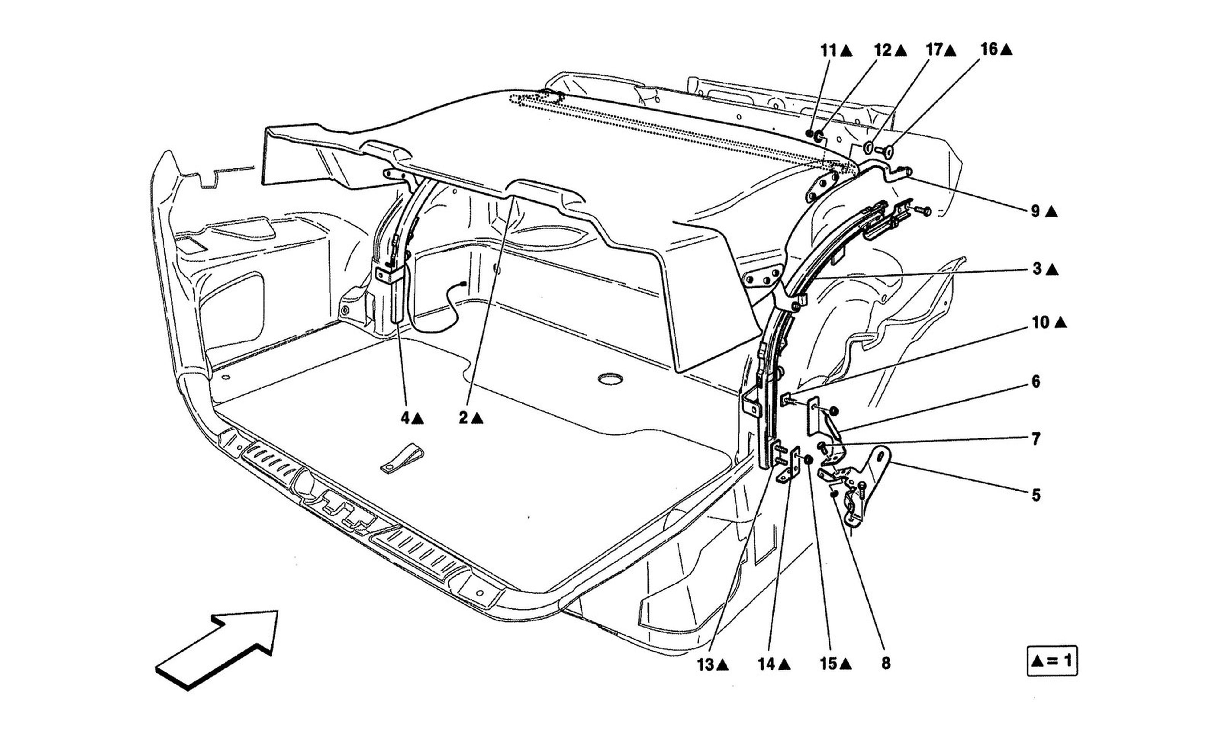 Schematic: Luggage Compartment Mats