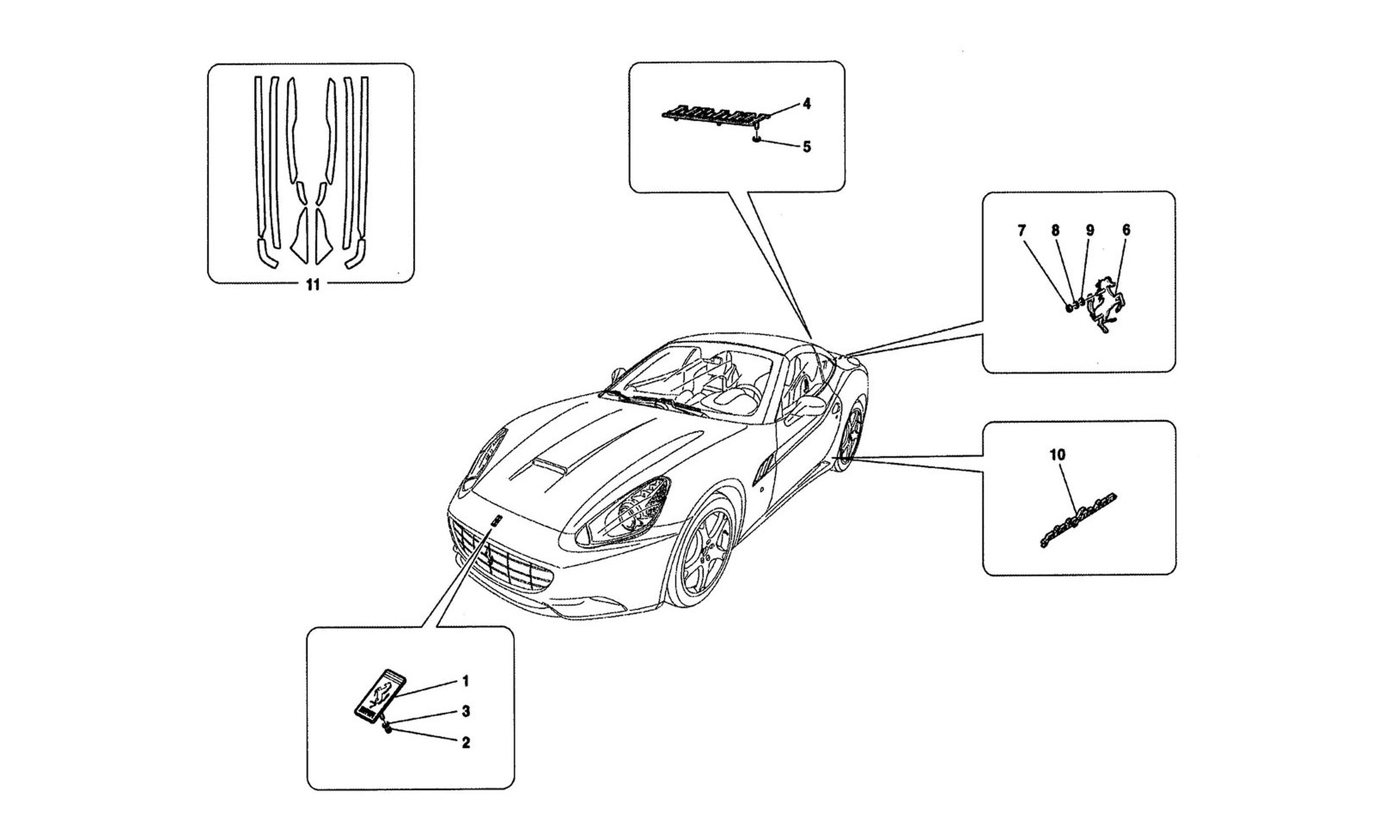 Schematic: Shields, Trims And Covering Panels