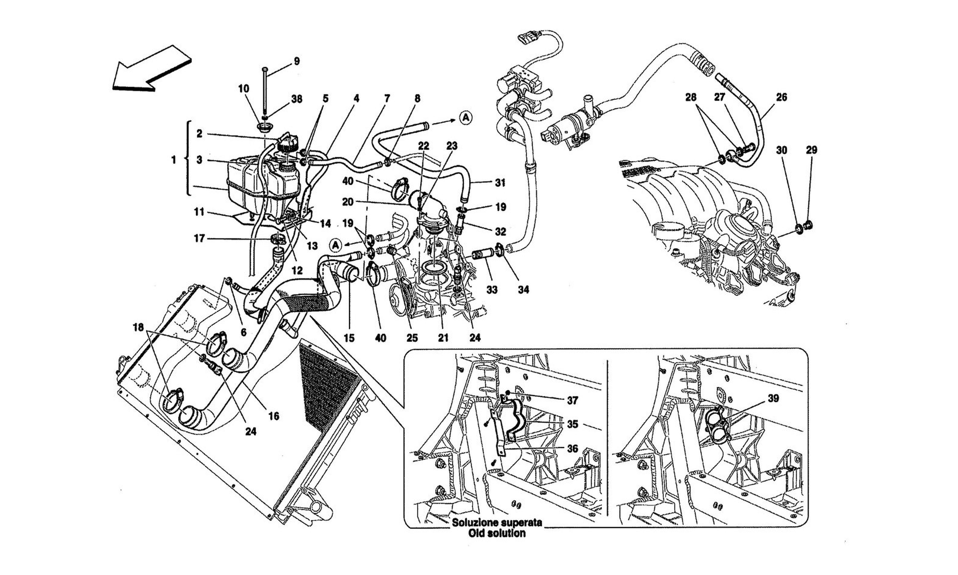 Schematic: Cooling System: Nourice And Lines