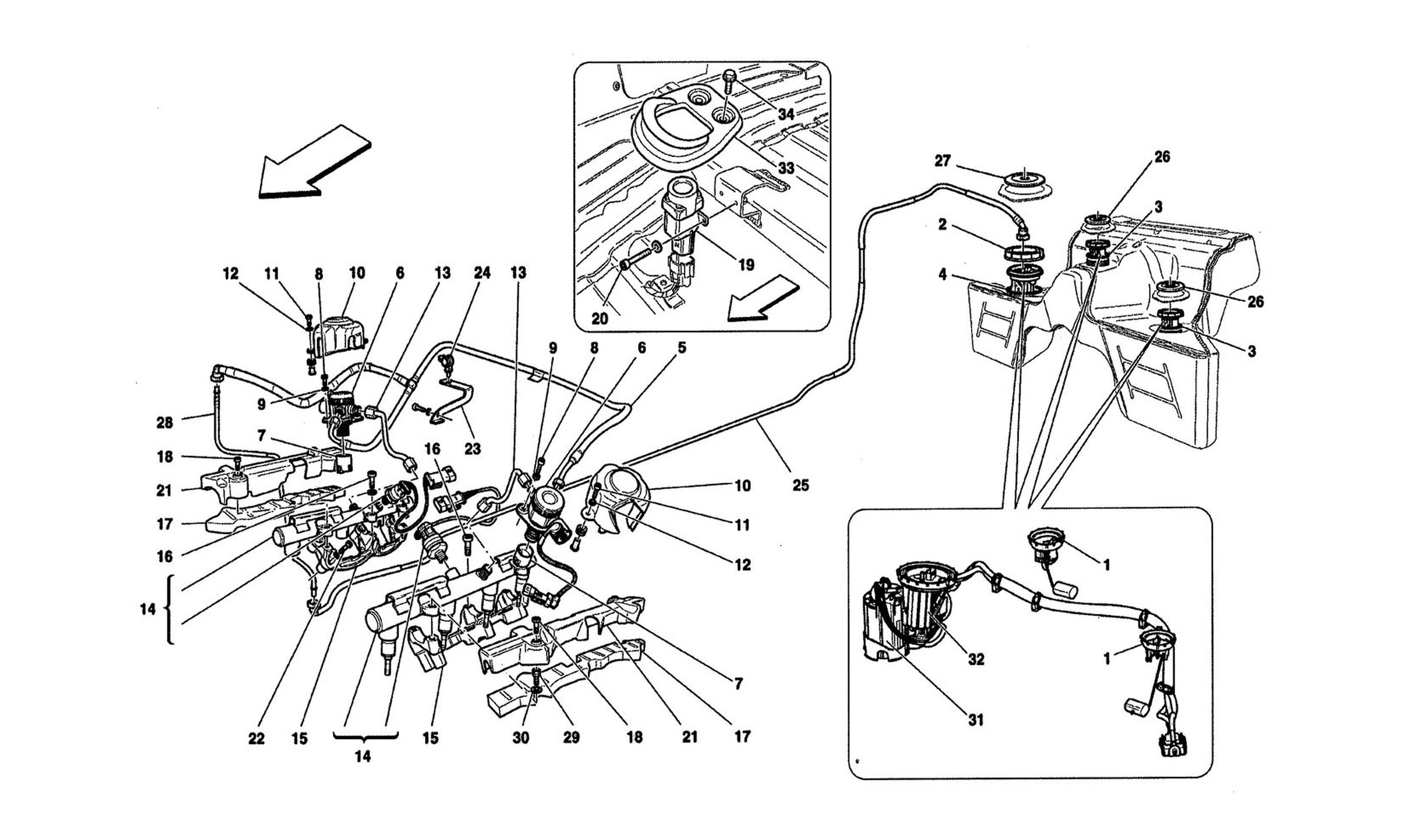 Schematic: Fuel Pumps And Connection Lines