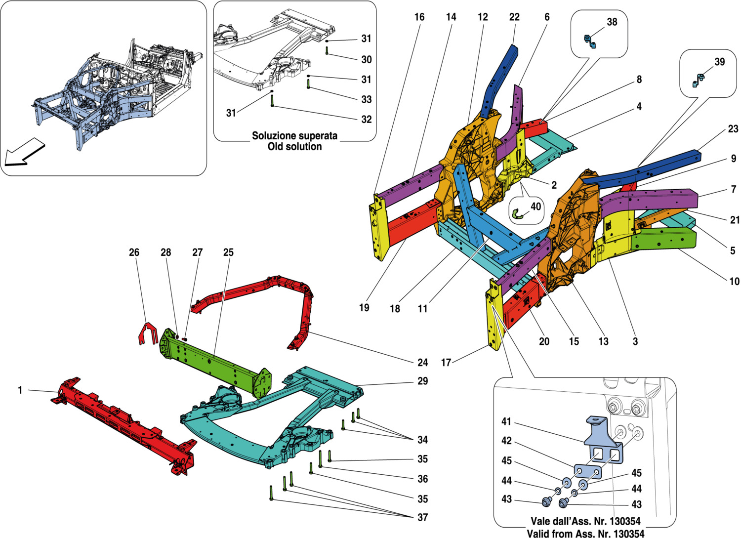 Schematic: Structures And Elements, Front Of Vehicle