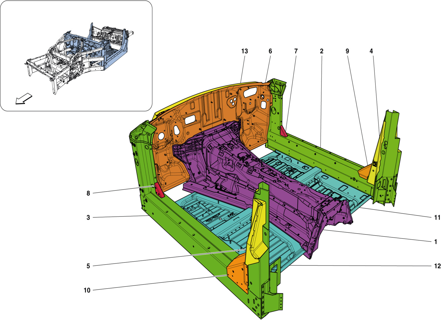 Schematic: Structures And Elements, Centre Of Vehicle