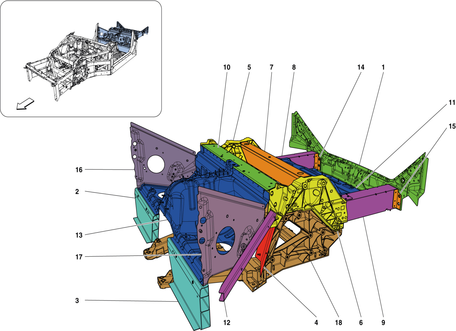 Schematic: Structures And Elements, Rear Of Vehicle