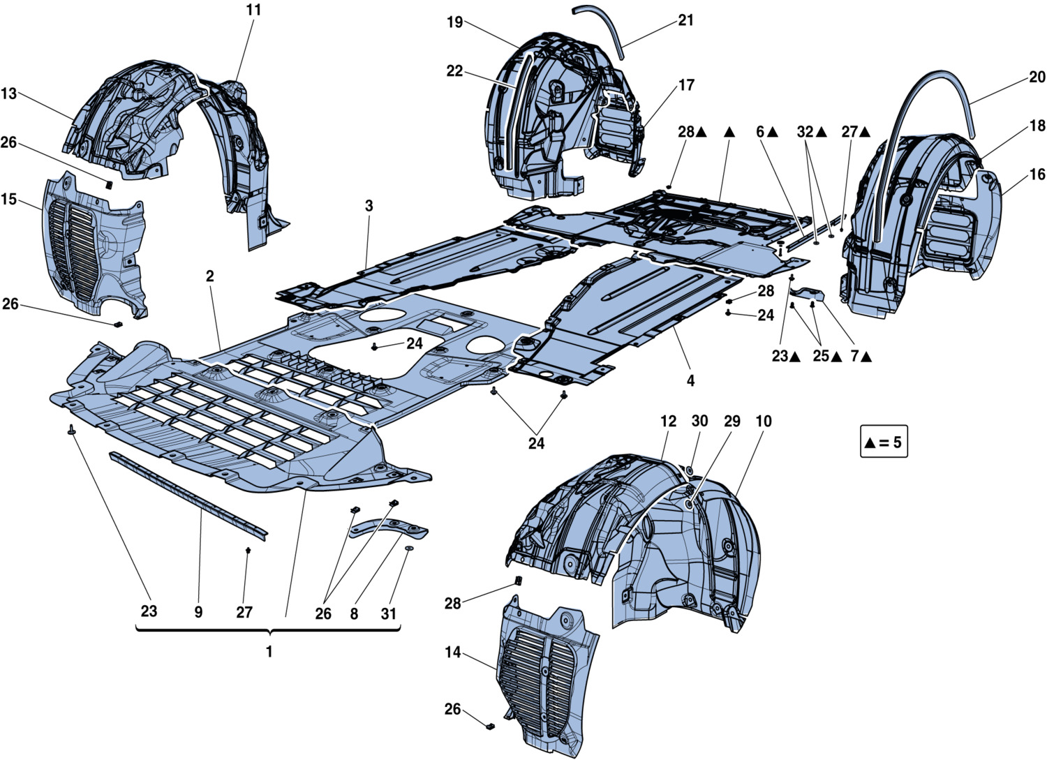 Schematic: Flat Undertray And Wheelhouses