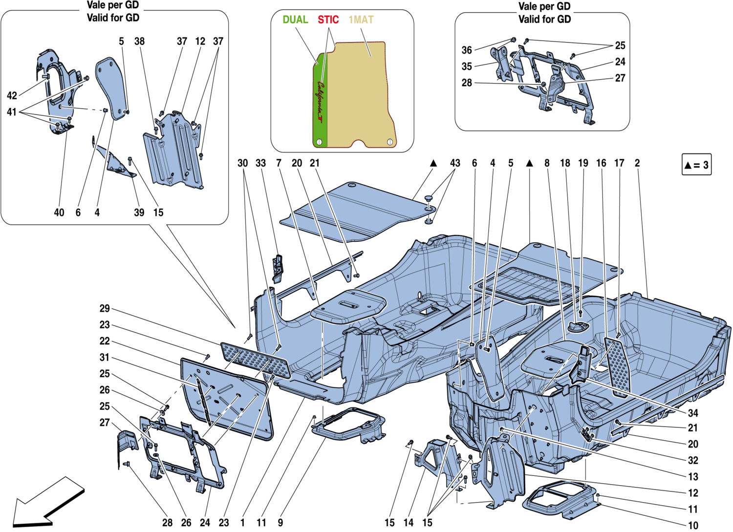 Schematic: Passenger Compartment Mats