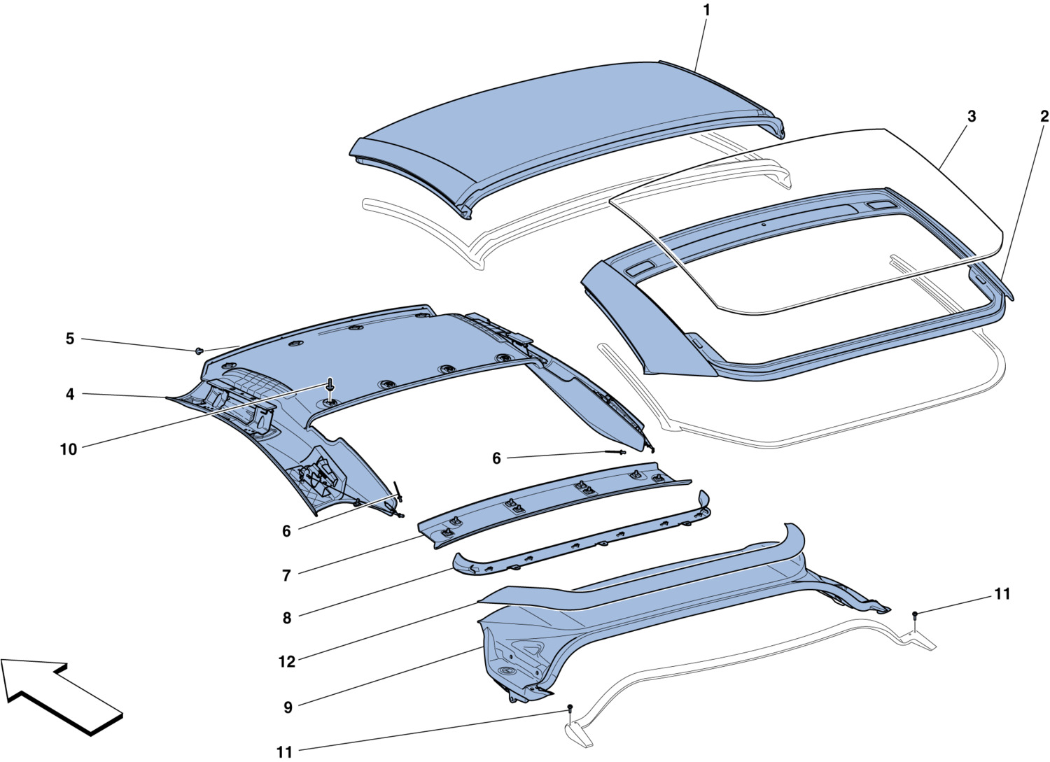 Schematic: Electric Roof: Trim