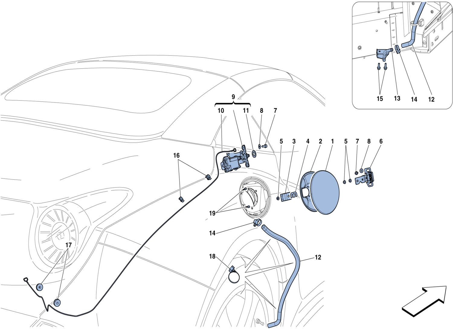 Schematic: Fuel Filler Flap And Controls