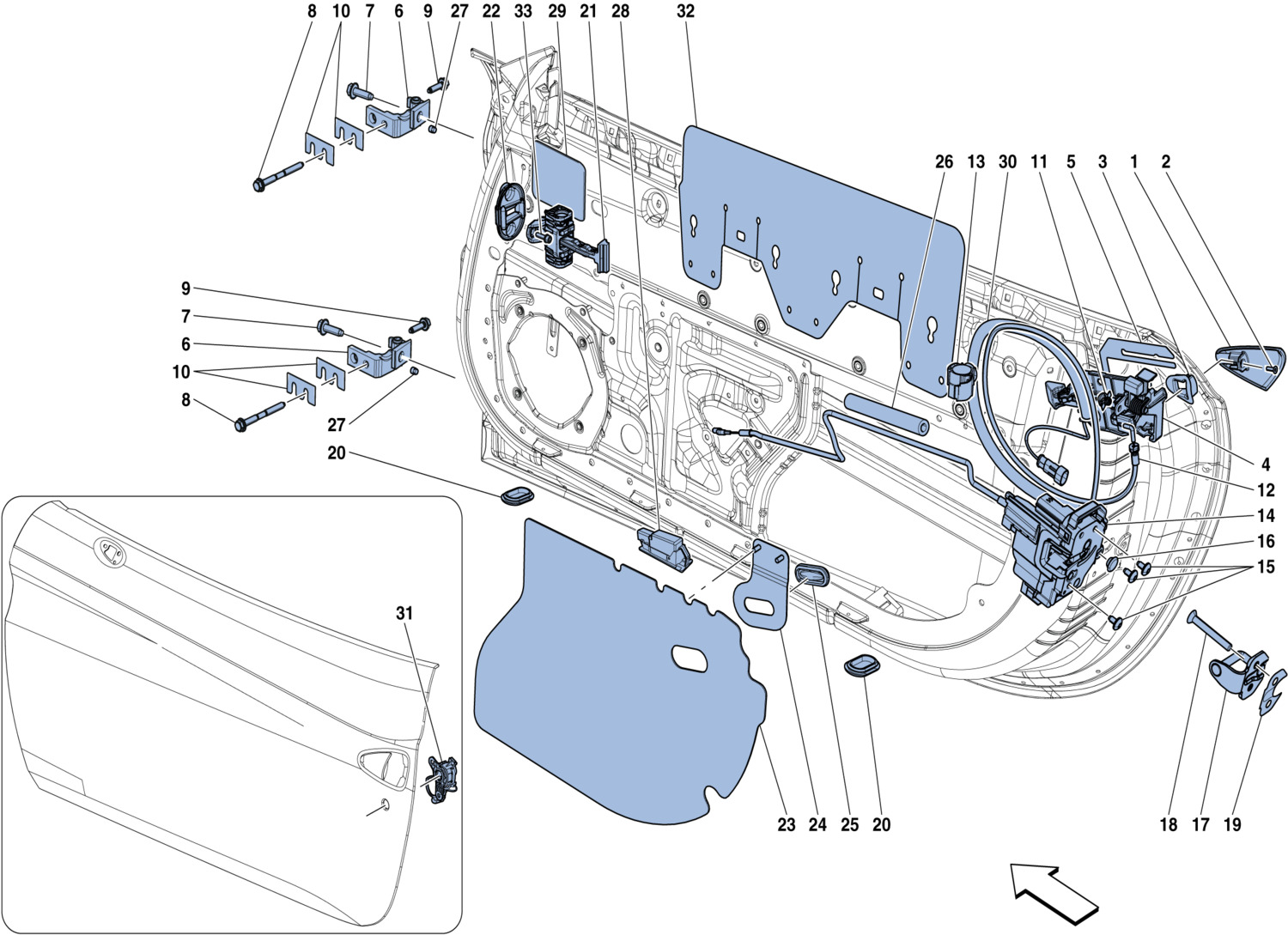 Schematic: Doors - Opening Mechanisms And Hinges