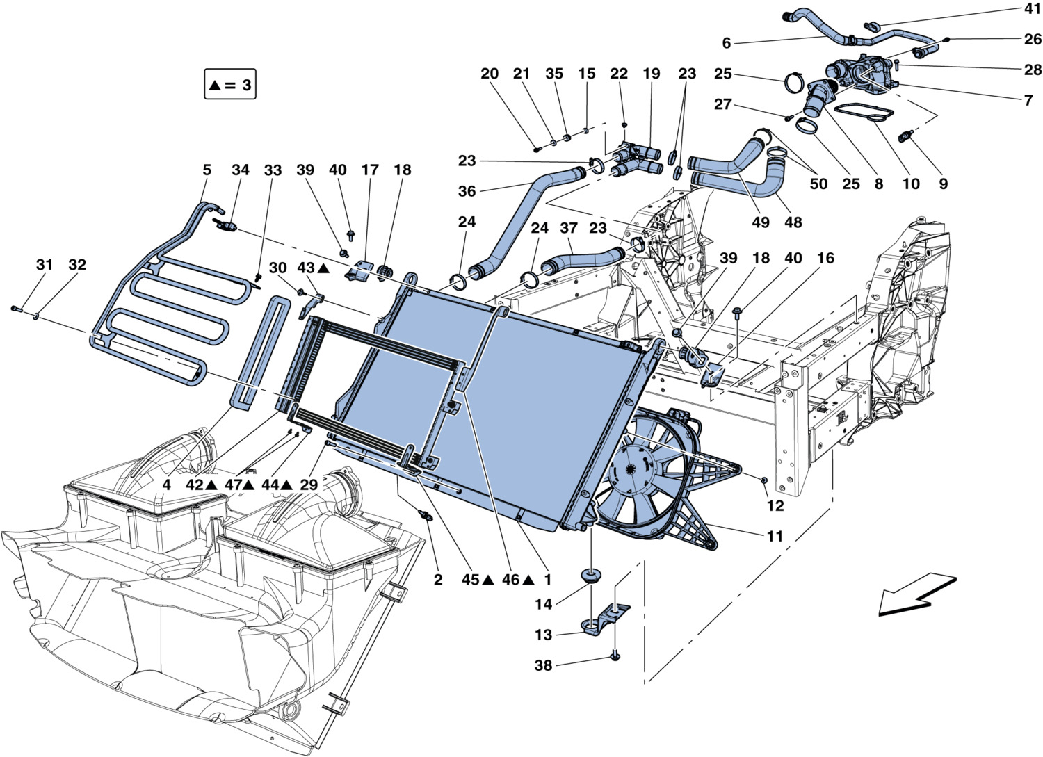 Schematic: Cooling: Radiators And Air Ducts