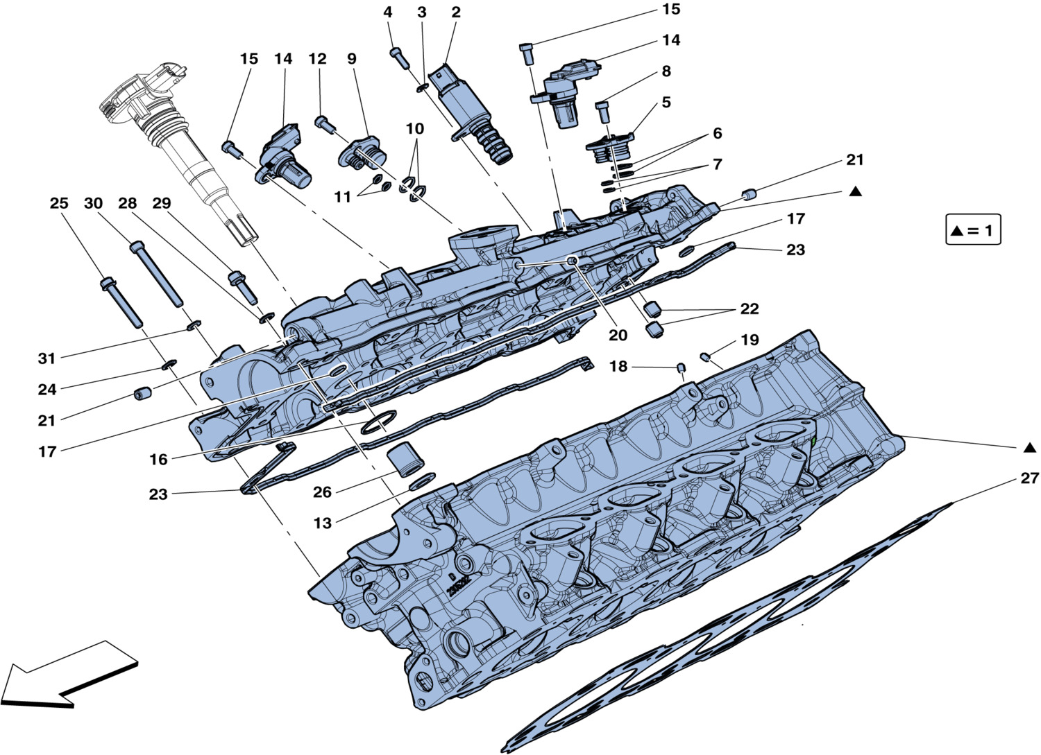 Schematic: Right Hand Cylinder Head