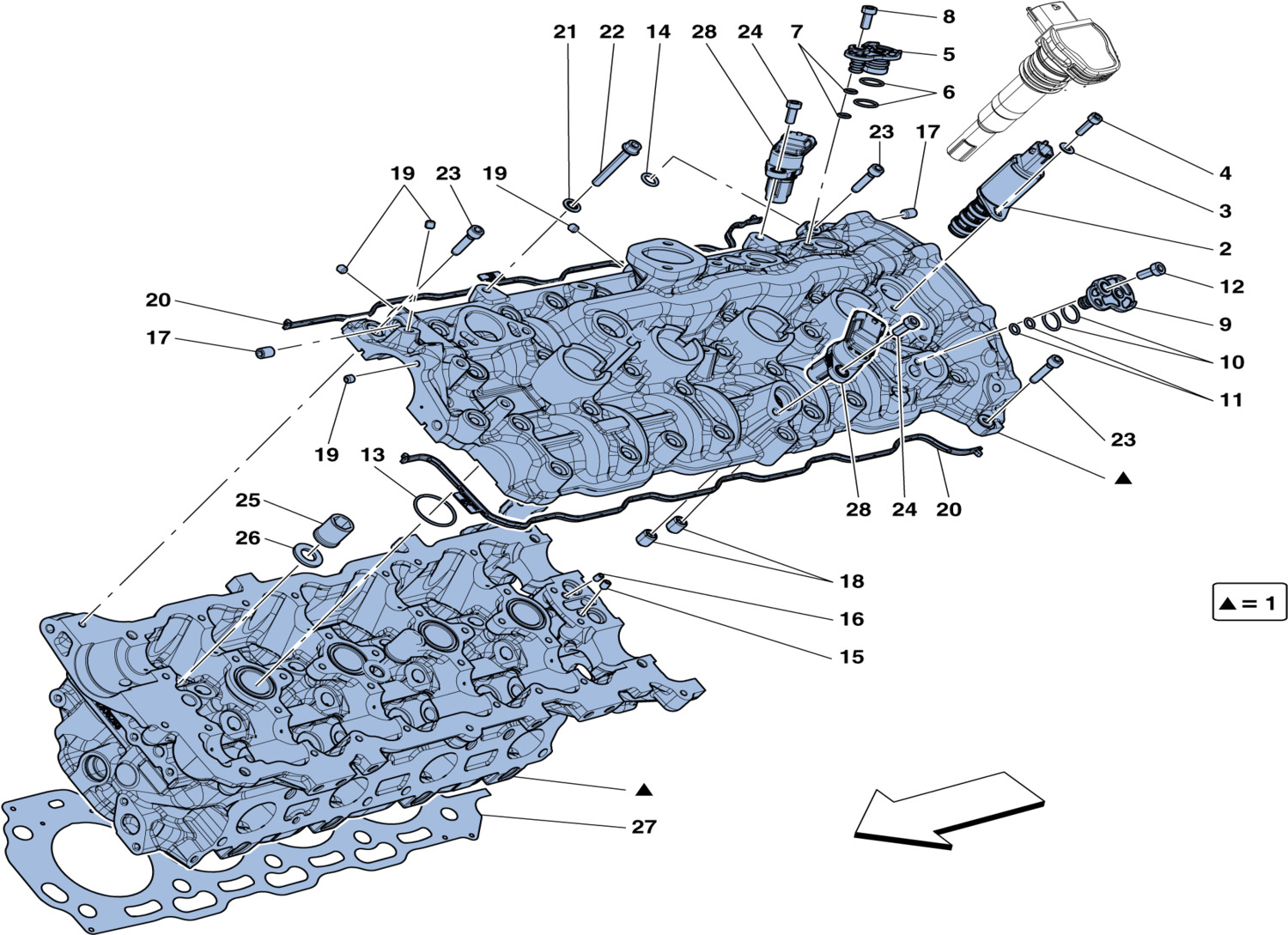 Schematic: Left Hand Cylinder Head