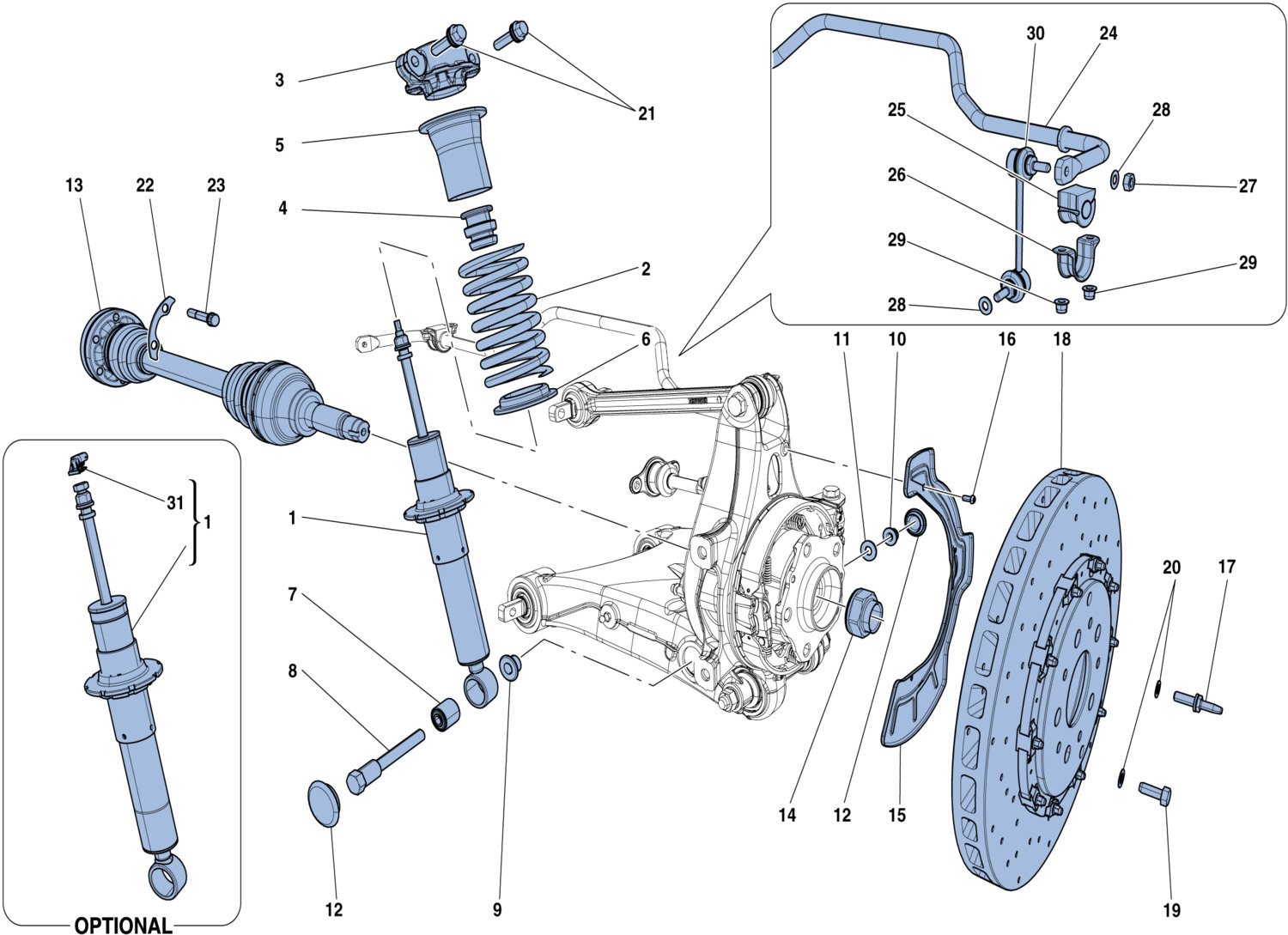 Schematic: Rear Suspension - Shock Absorber And Brake Disc