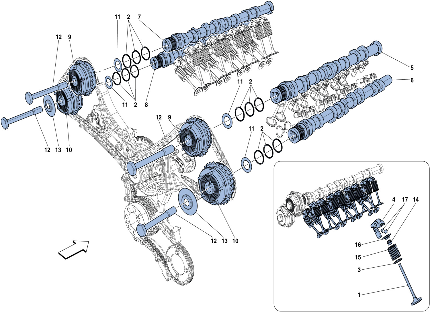 Schematic: Timing System - Camshafts And Valves
