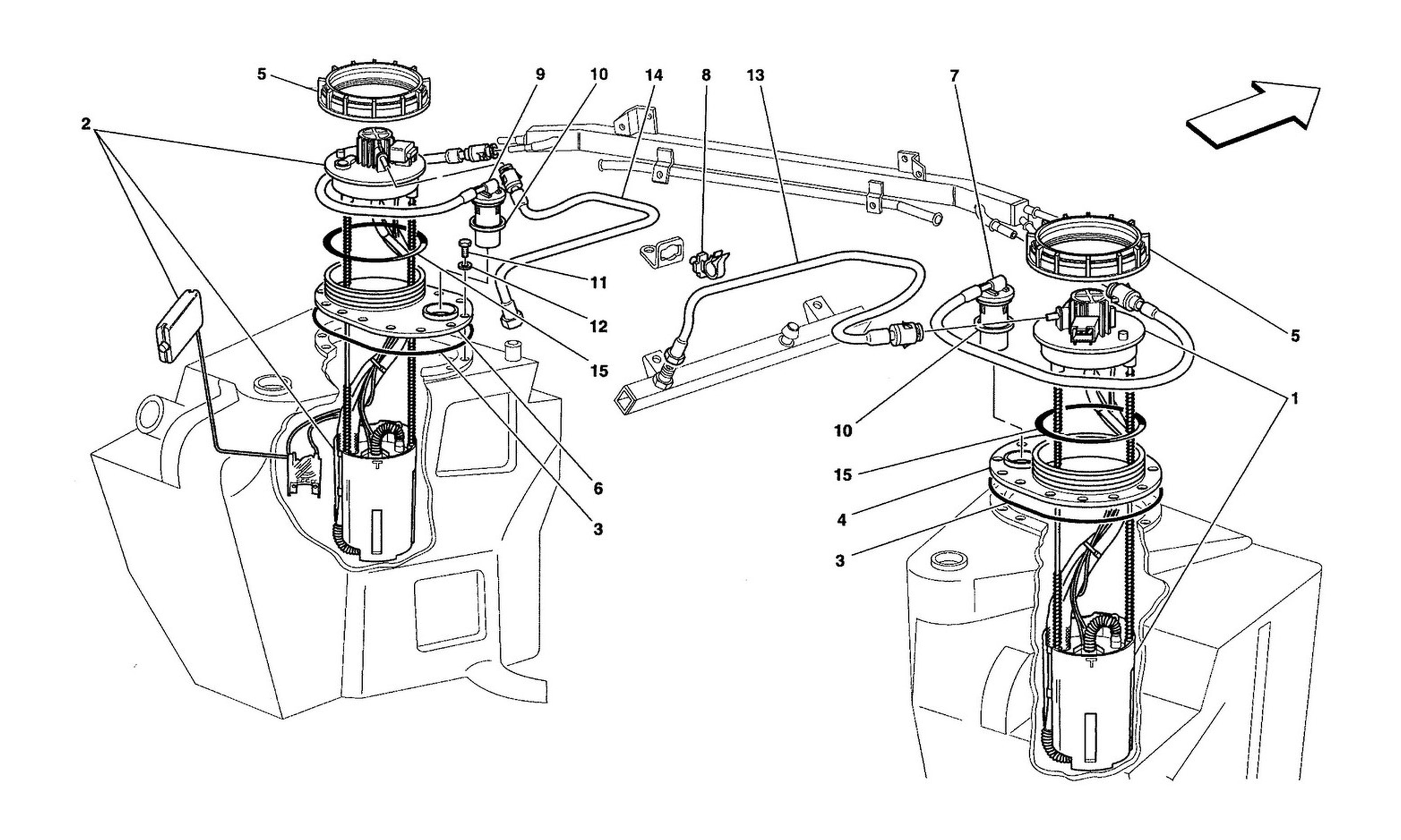 Schematic: Fuel Pumps And Pipes