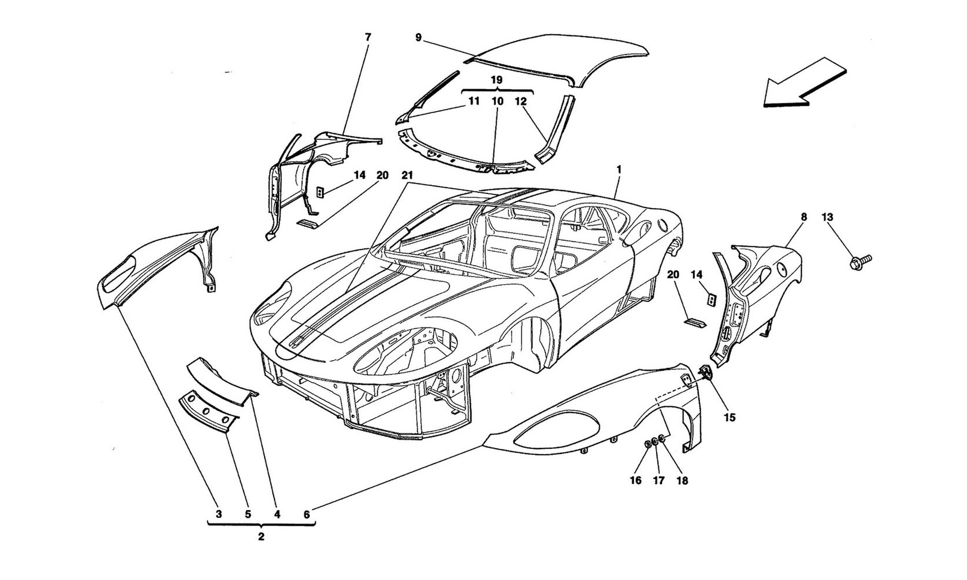 Schematic: Body - Outer Trims