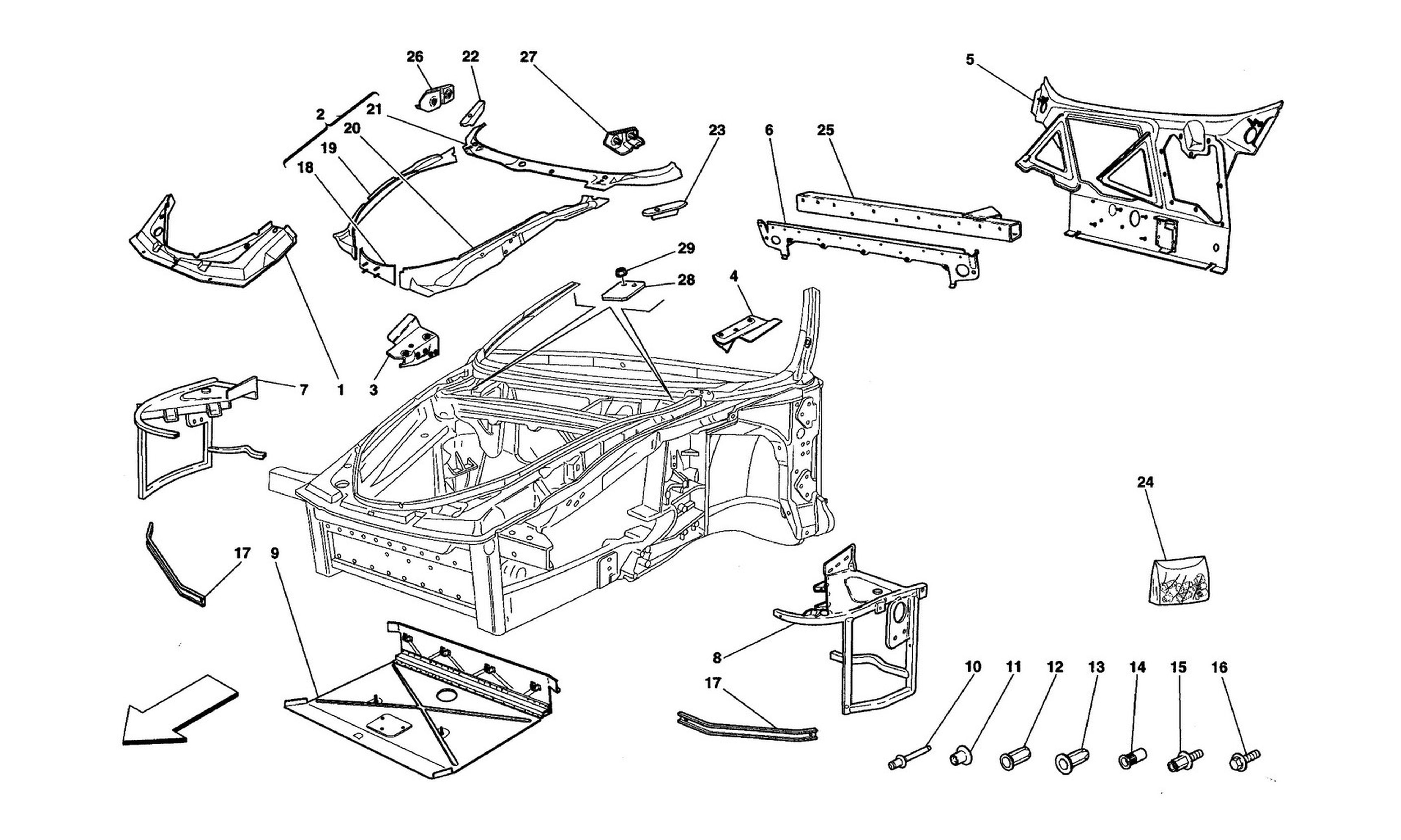 Schematic: Frame - Complete Front Part Structures And Plates