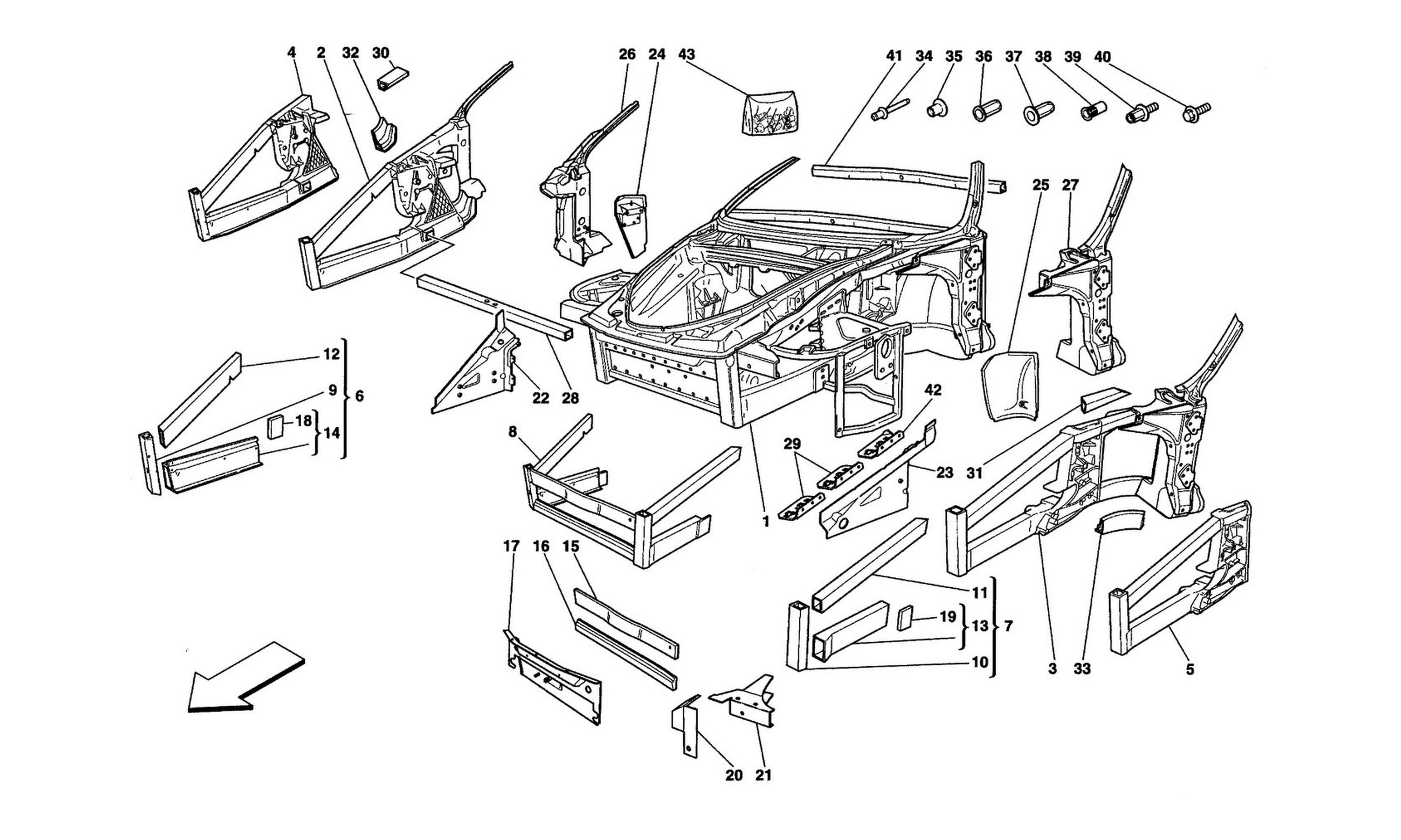 Schematic: Frame - Front Elements Structures And Plates