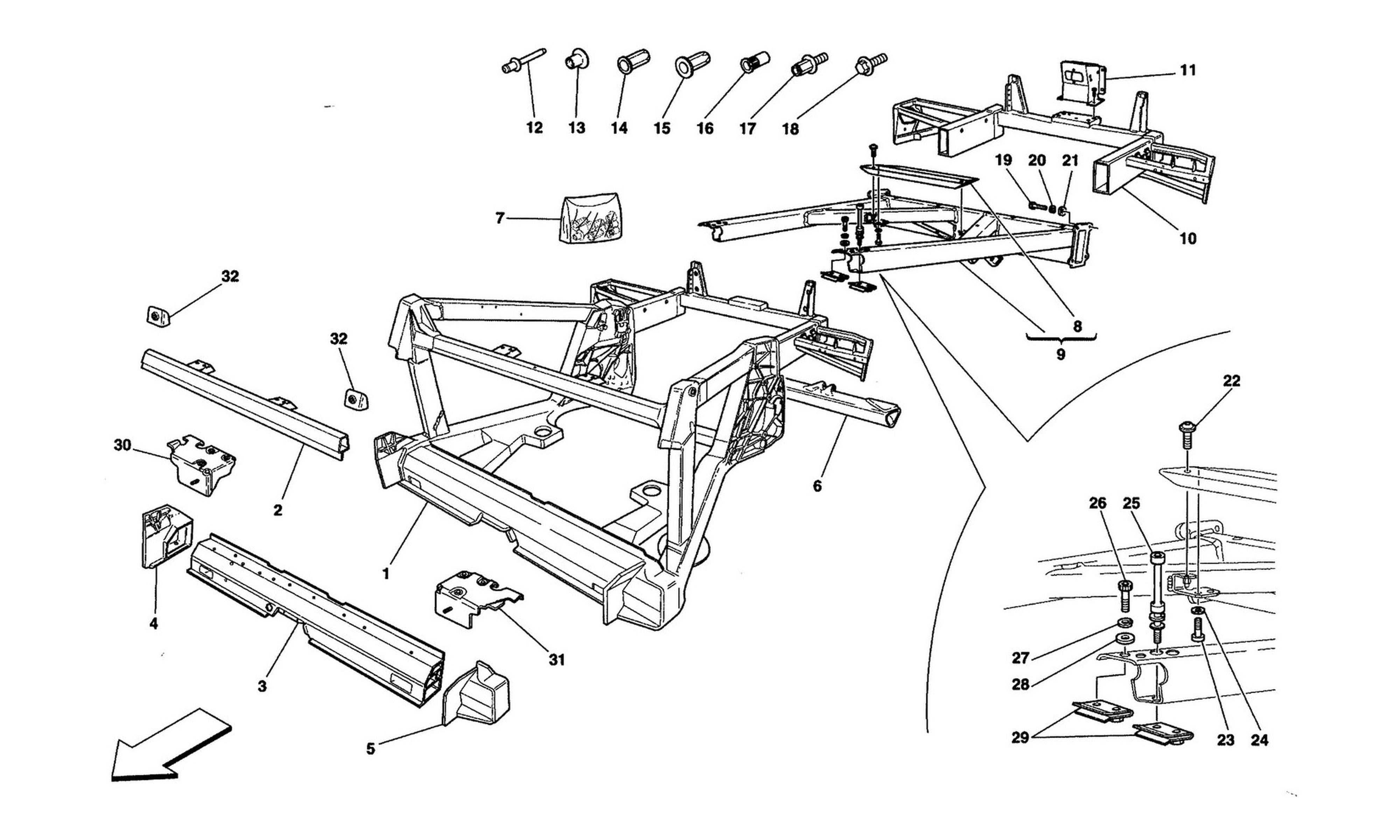 Schematic: Frame - Rear Elements Structures And Plates