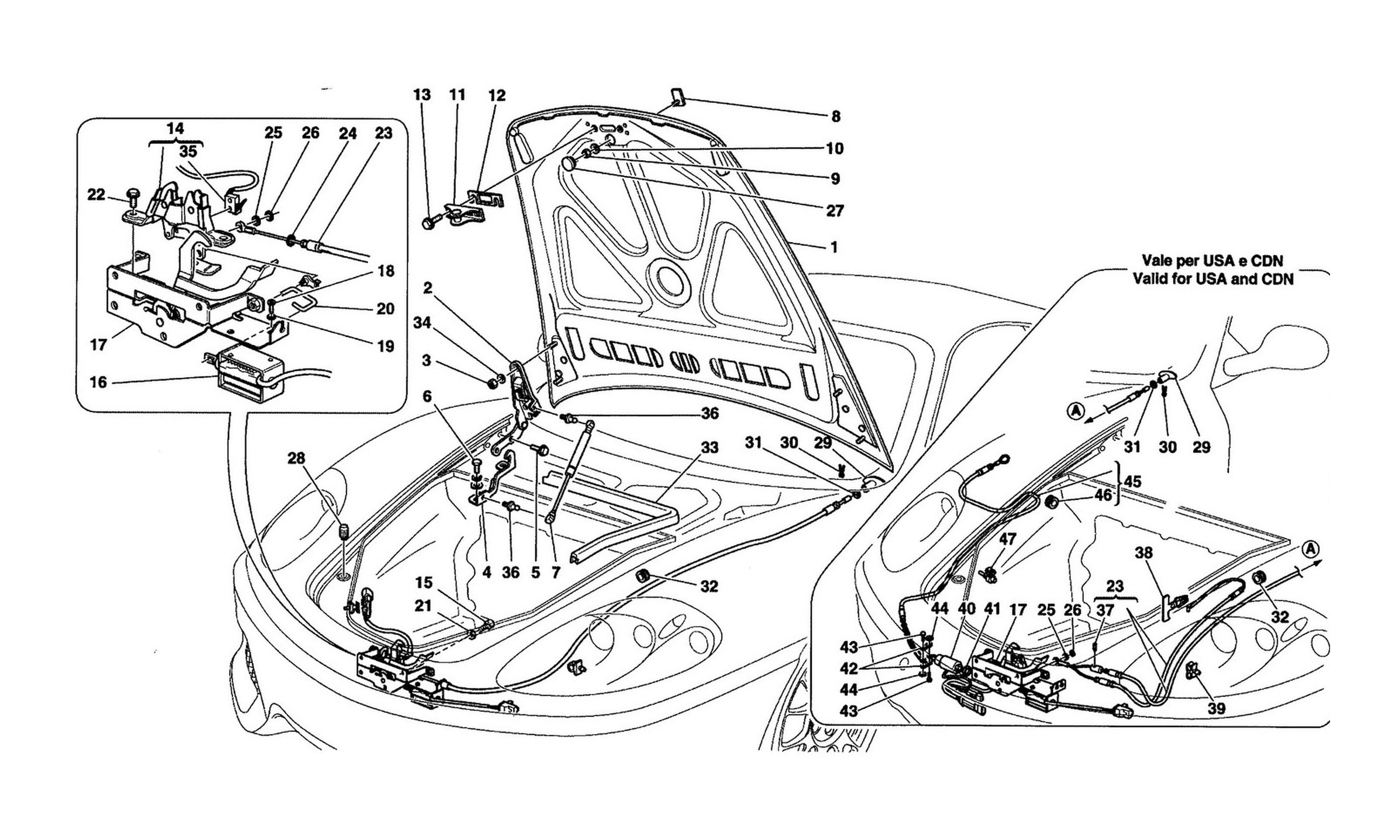 Schematic: Front Hood And Opening Device